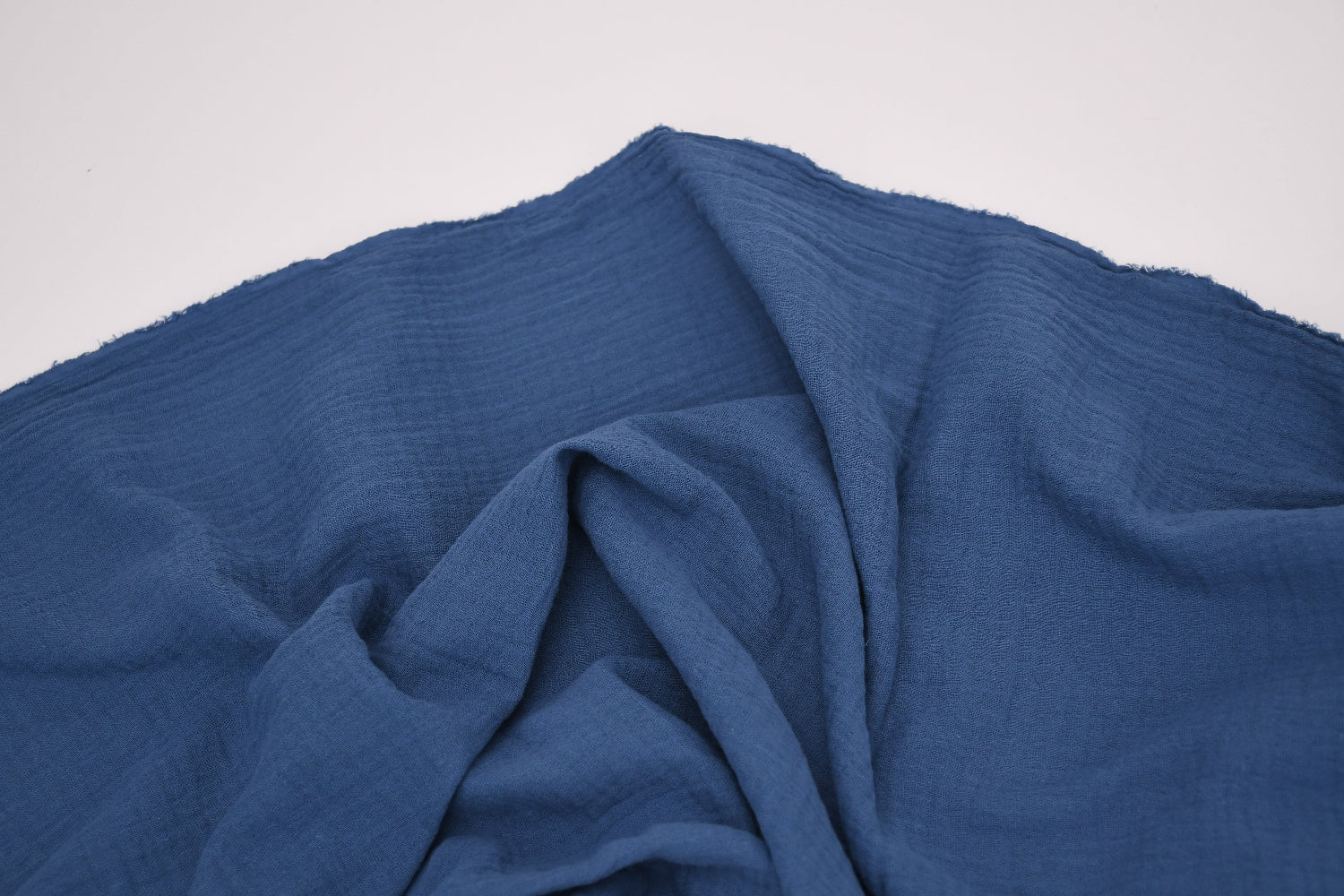 100% Cotton Double Gauze Muslin Fabric - Pacific Blue