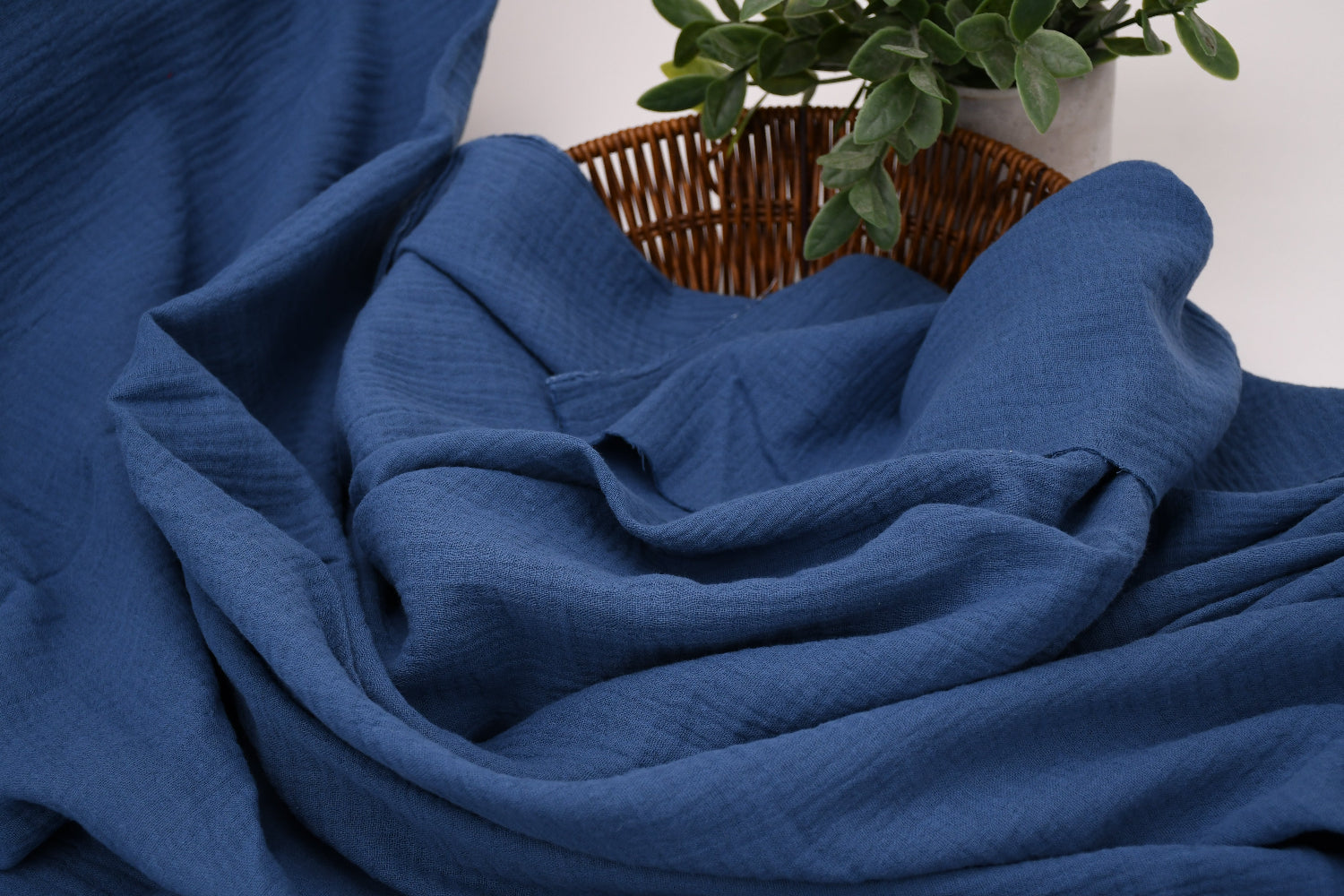 100% Cotton Double Gauze Muslin Fabric - Pacific Blue