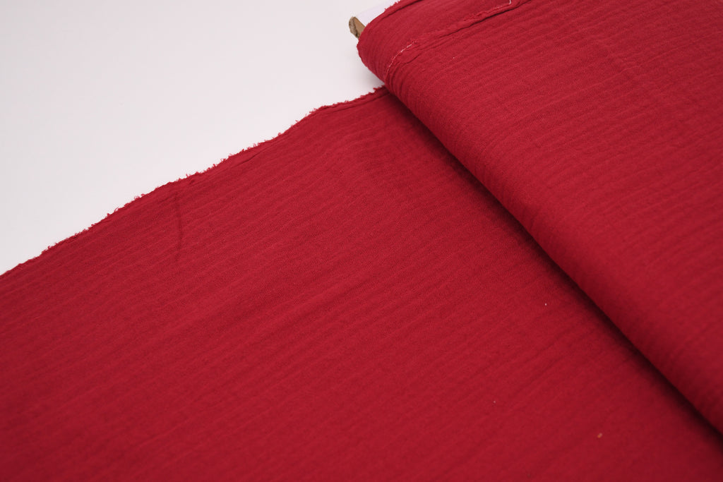 100% Cotton Double Gauze Muslin Fabric - Scarlet