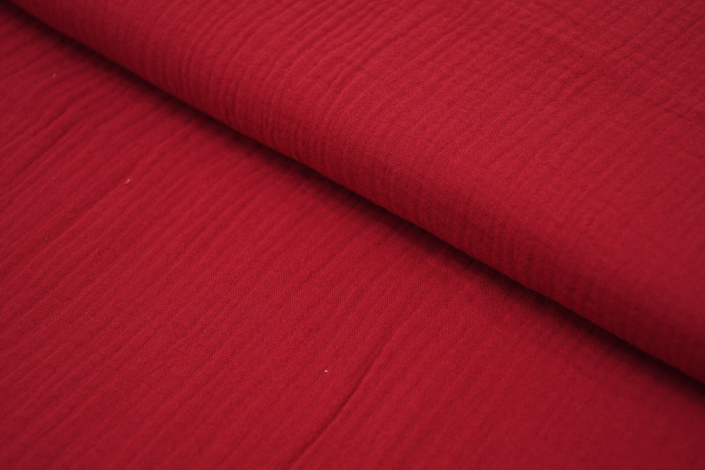 100% Cotton Double Gauze Muslin Fabric - Scarlet