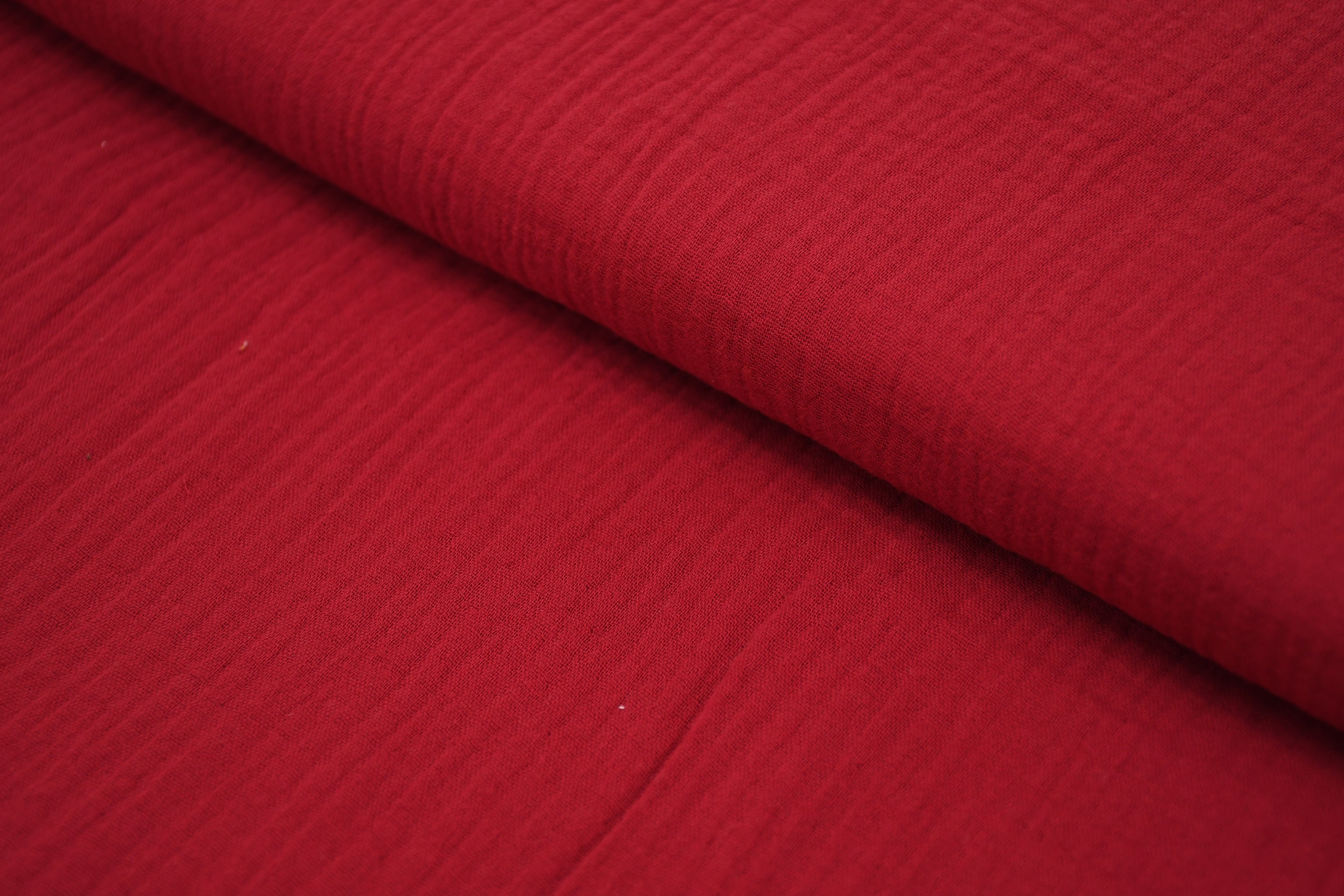 100% Cotton Double Gauze Muslin Fabric - Scarlet