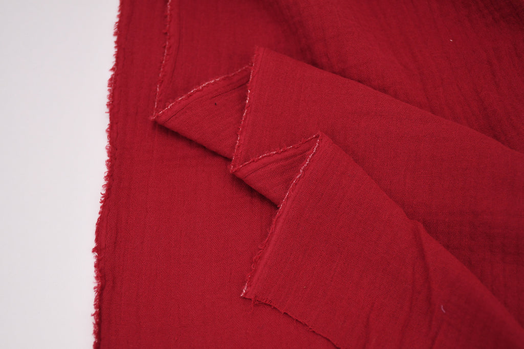 100% Cotton Double Gauze Muslin Fabric - Scarlet