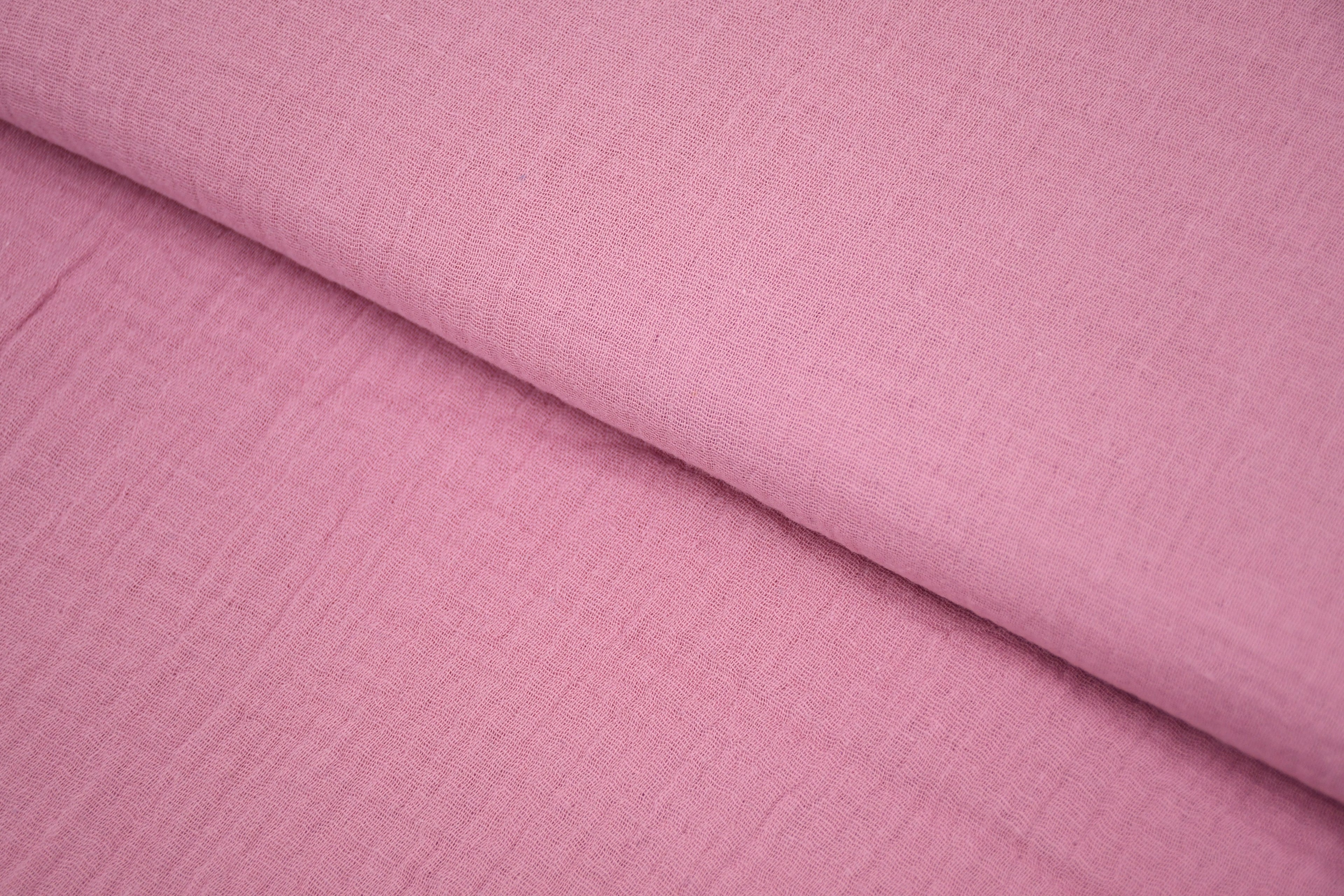 100% Cotton Double Gauze Muslin Fabric - Mauve