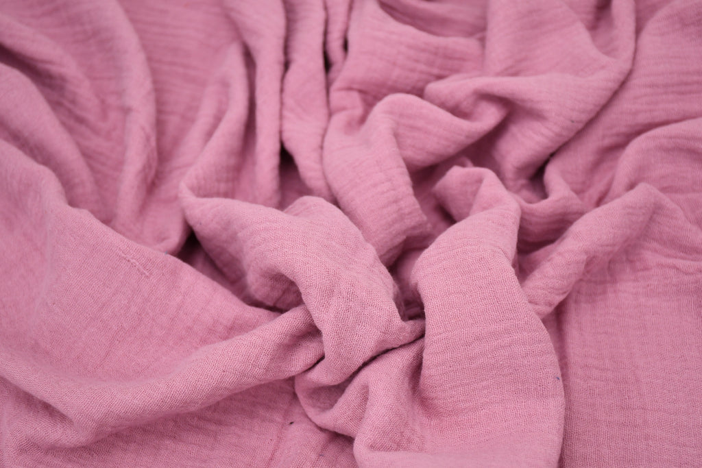 100% Cotton Double Gauze Muslin Fabric - Mauve