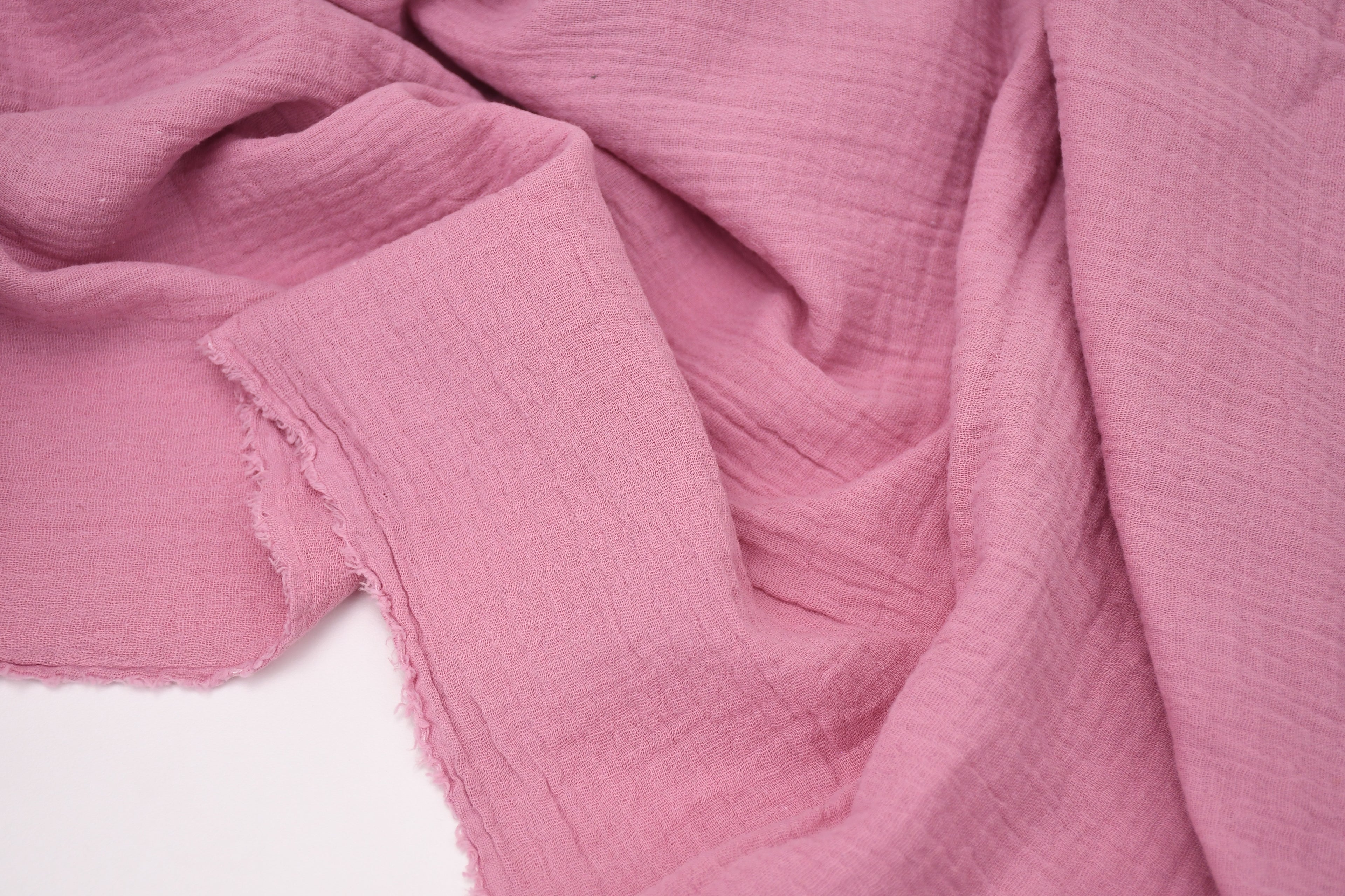 100% Cotton Double Gauze Muslin Fabric - Mauve