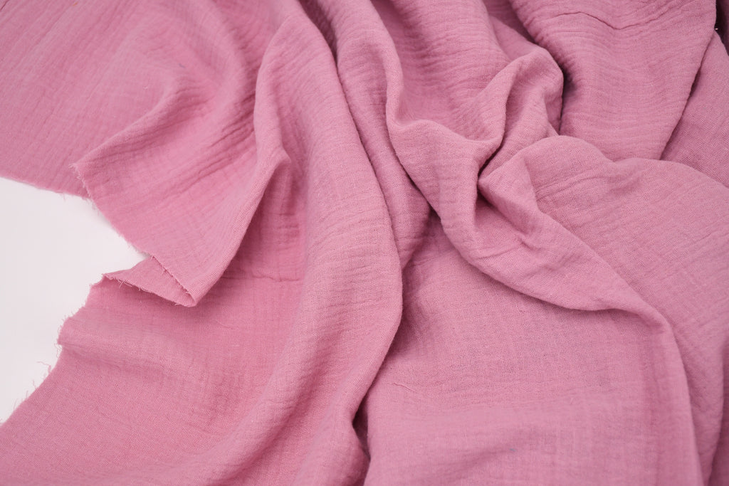 100% Cotton Double Gauze Muslin Fabric - Mauve