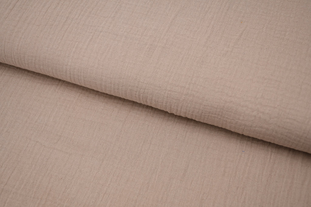 100% Cotton Double Gauze Muslin Fabric - Mushroom