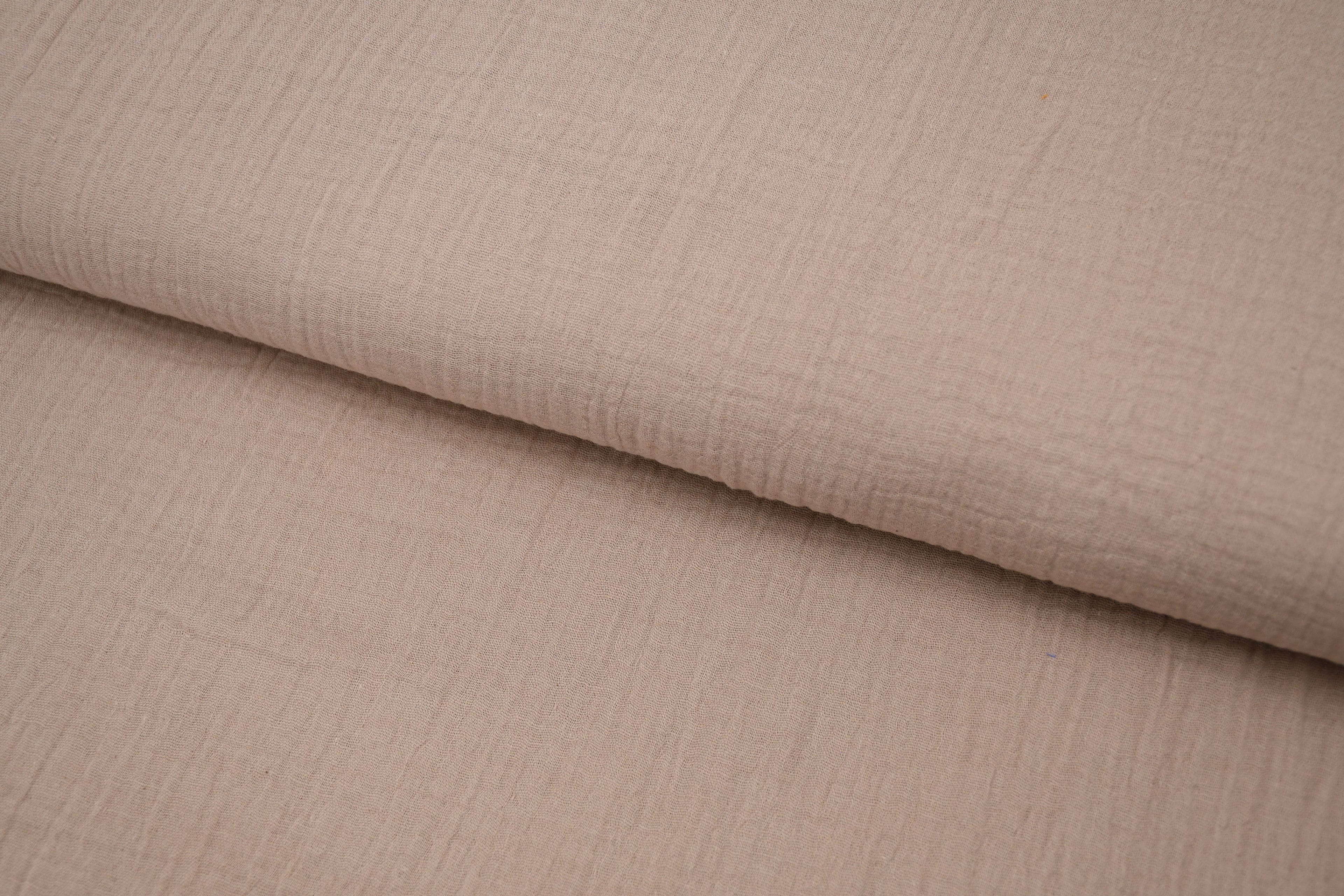 100% Cotton Double Gauze Muslin Fabric - Mushroom