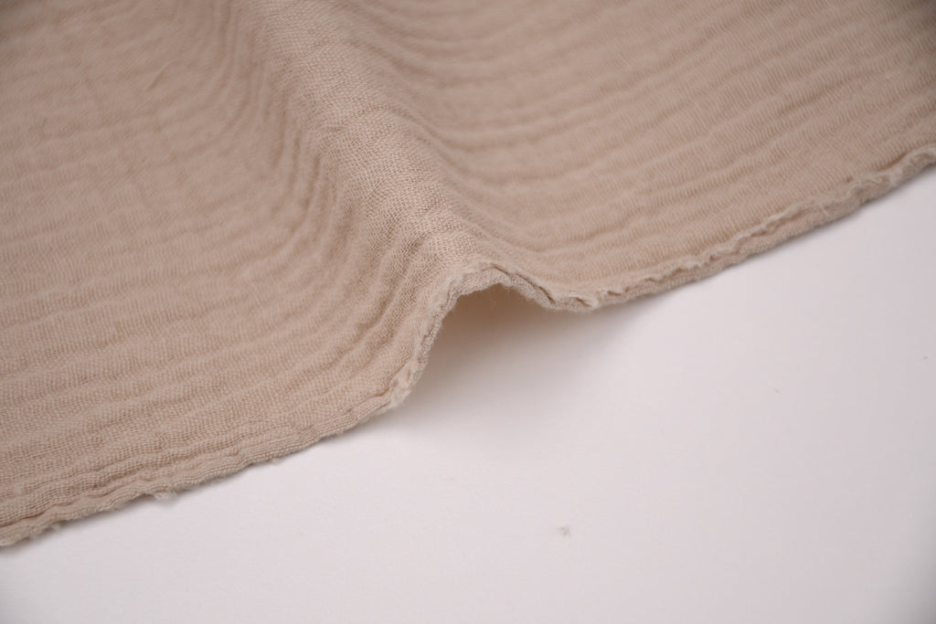 100% Cotton Double Gauze Muslin Fabric - Mushroom