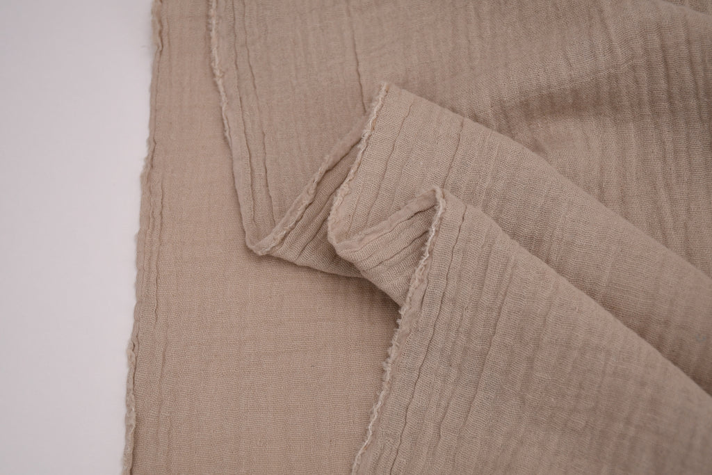 100% Cotton Double Gauze Muslin Fabric - Mushroom