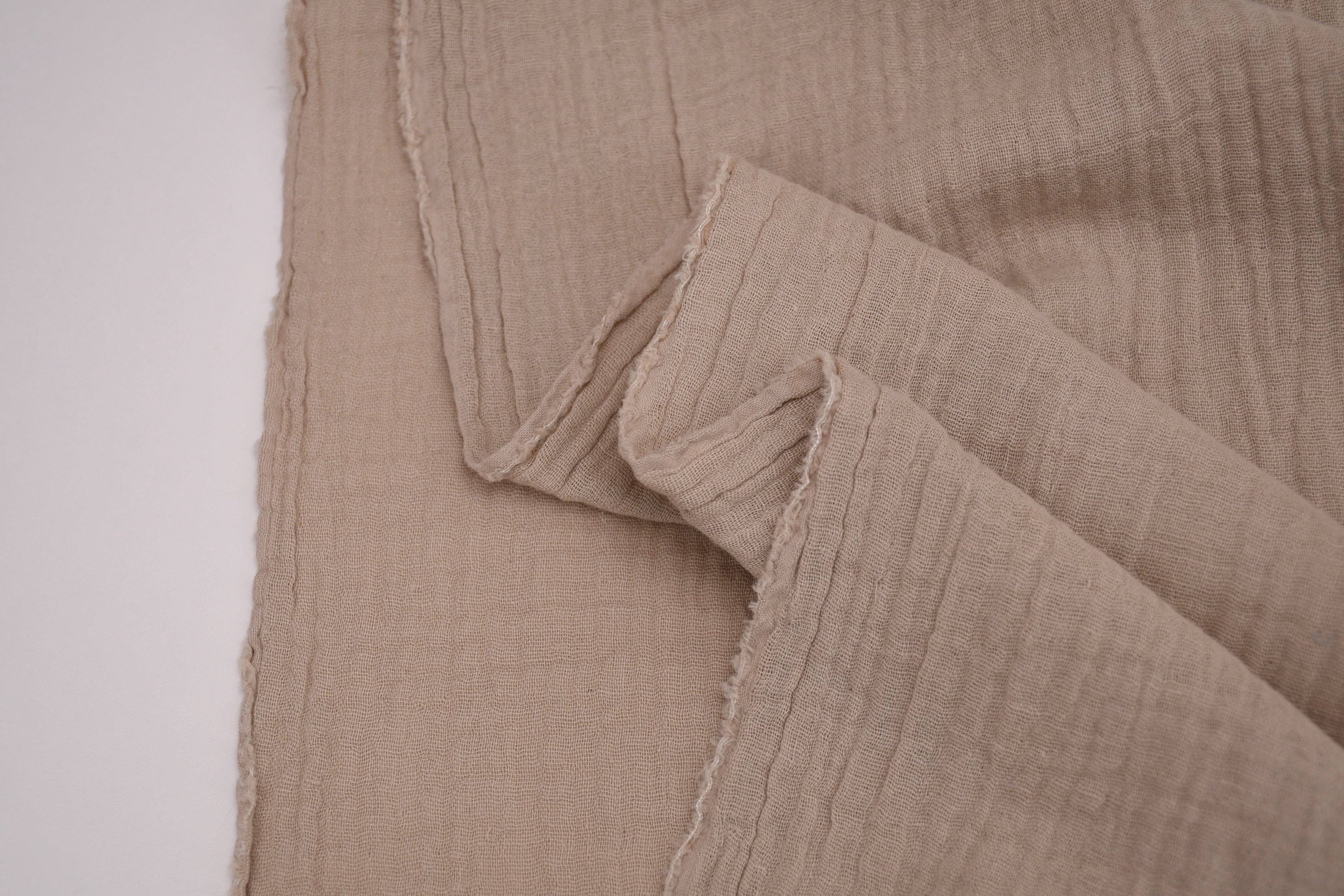 100% Cotton Double Gauze Muslin Fabric - Mushroom