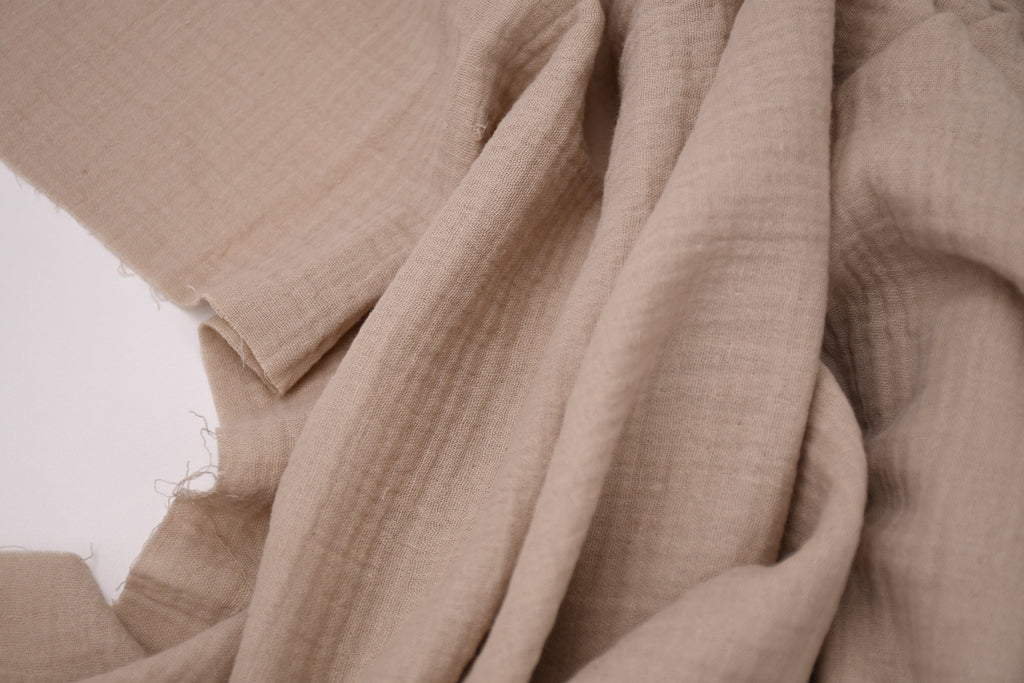 100% Cotton Double Gauze Muslin Fabric - Mushroom