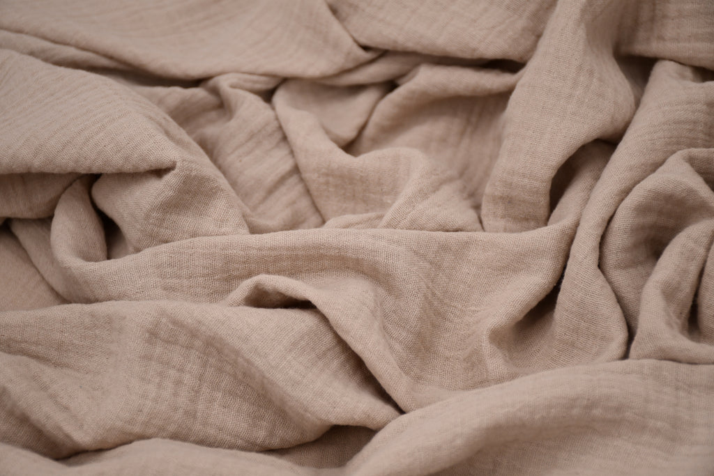 100% Cotton Double Gauze Muslin Fabric - Mushroom