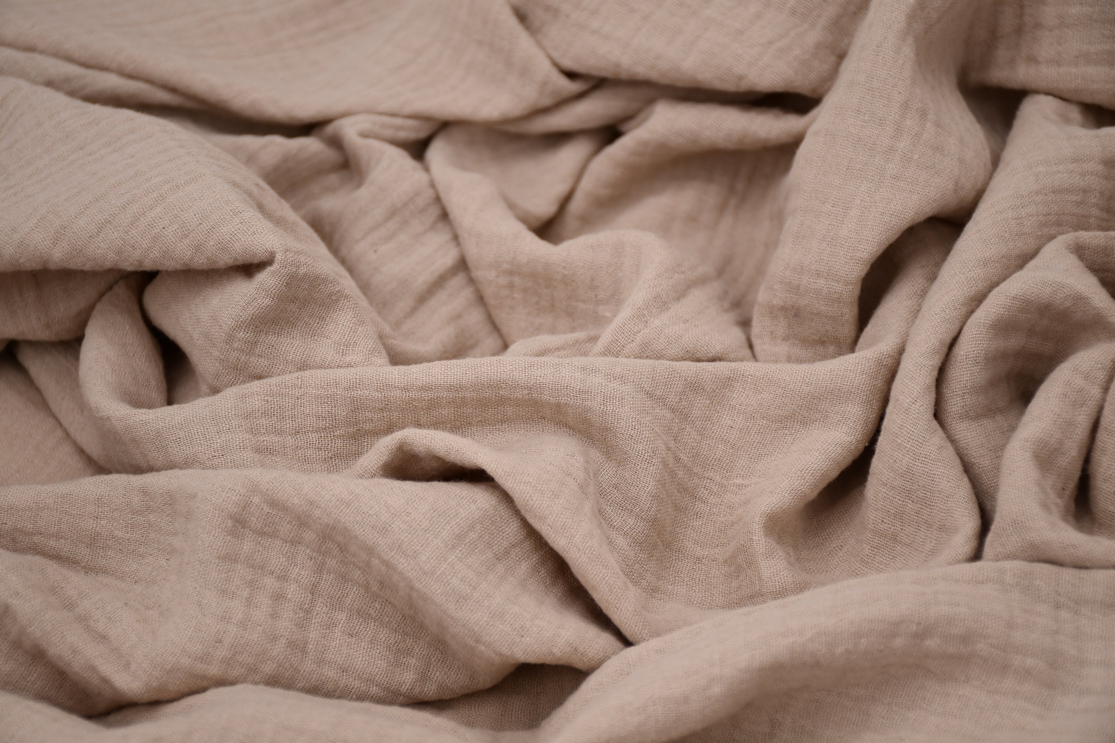 100% Cotton Double Gauze Muslin Fabric - Mushroom