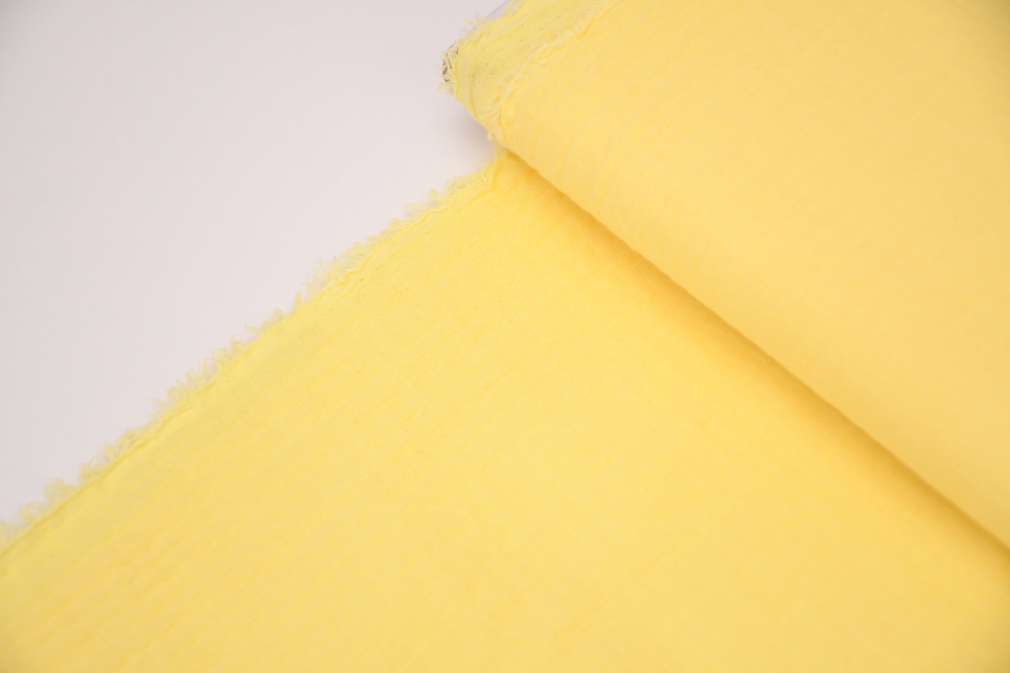 100% Cotton Double Gauze Muslin Fabric - Butter Yellow