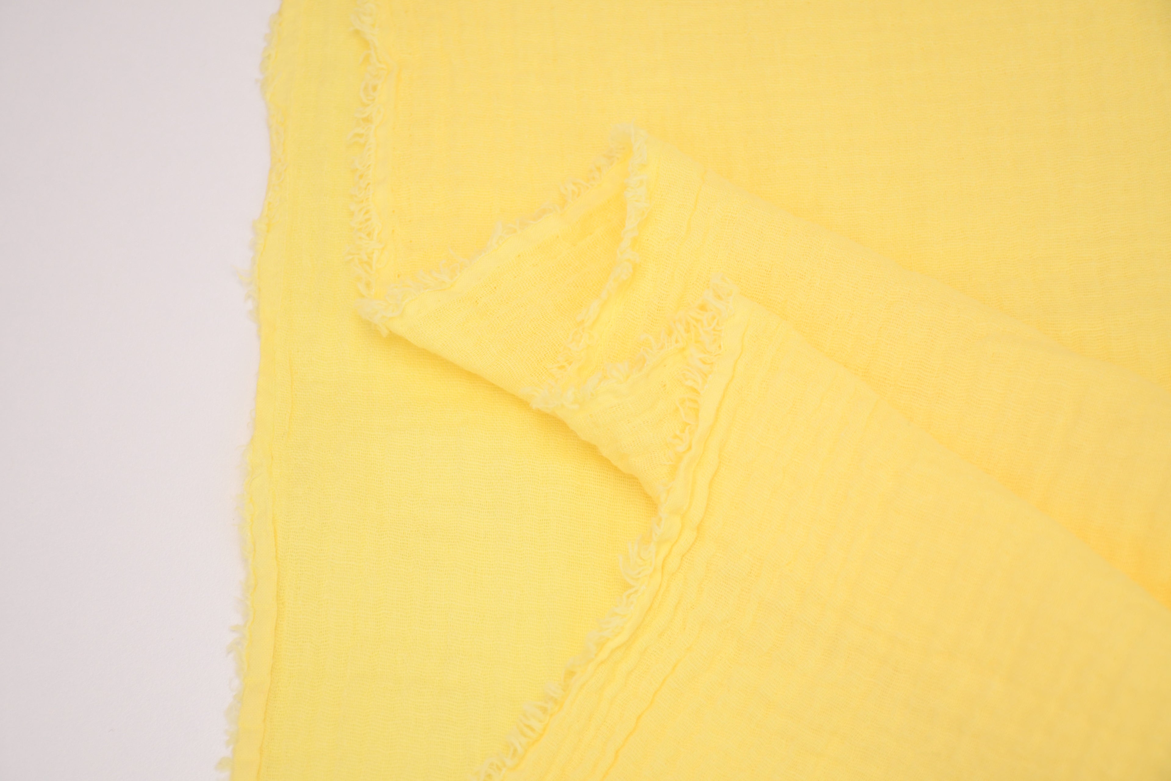 100% Cotton Double Gauze Muslin Fabric - Butter Yellow