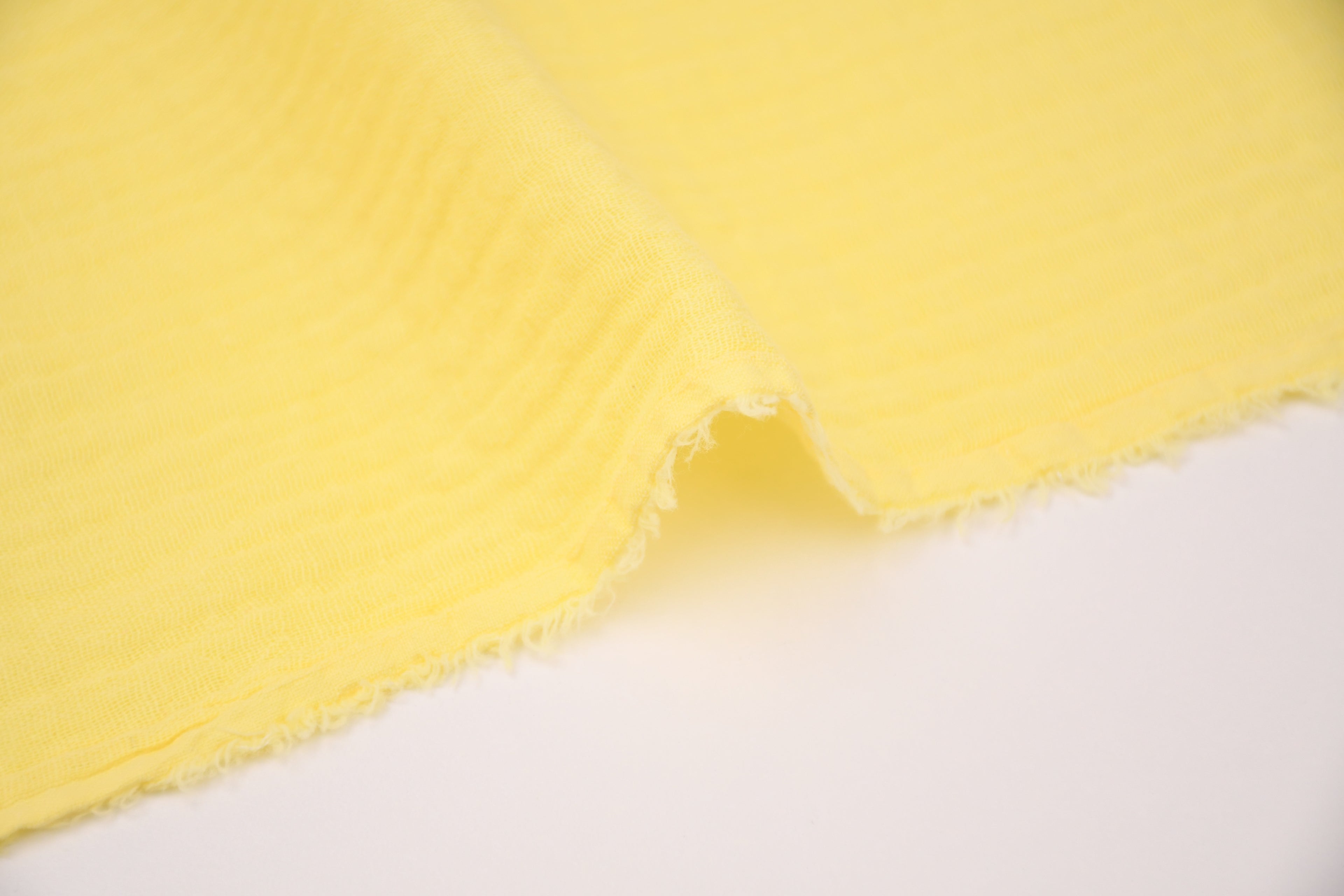 100% Cotton Double Gauze Muslin Fabric - Butter Yellow
