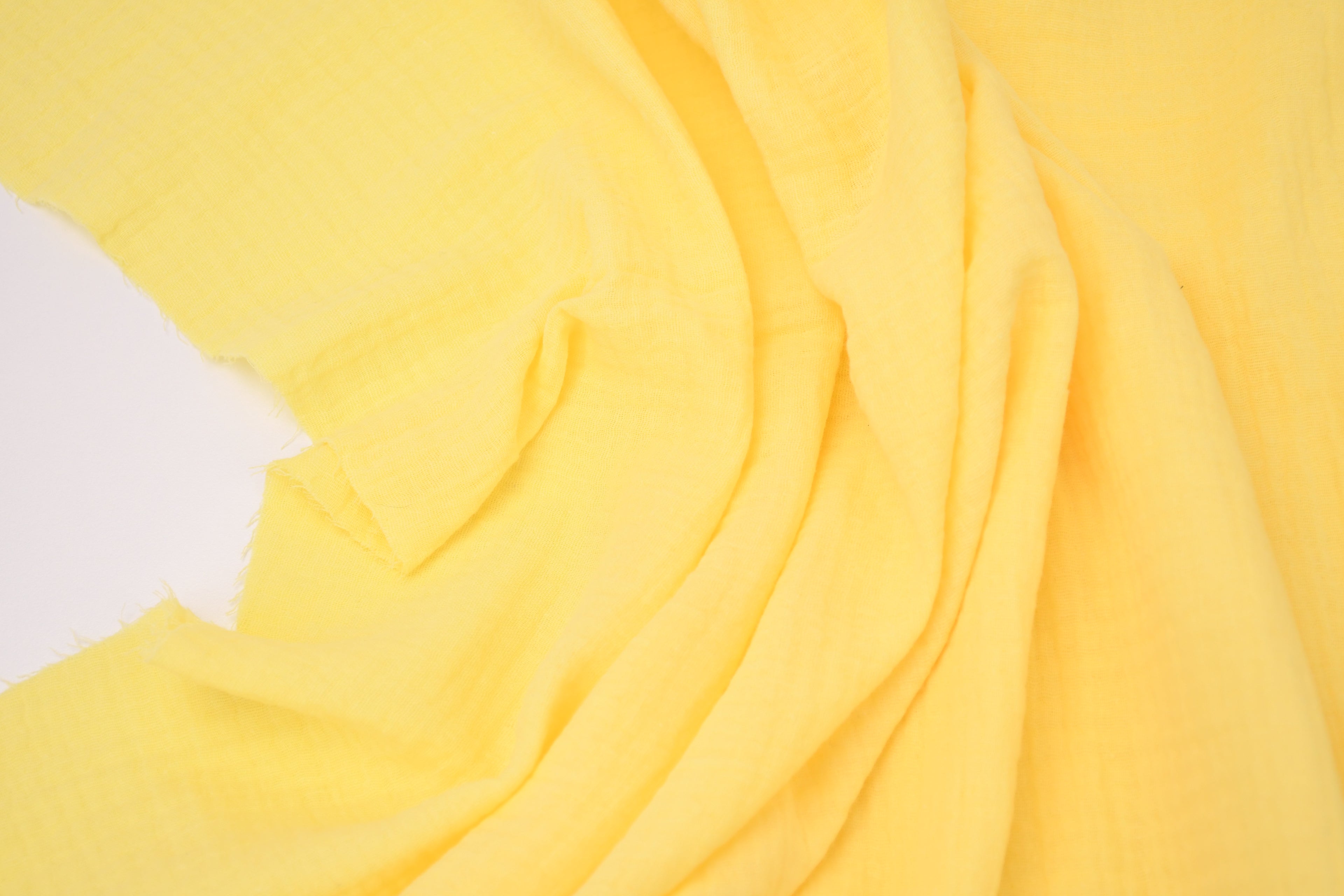 100% Cotton Double Gauze Muslin Fabric - Butter Yellow