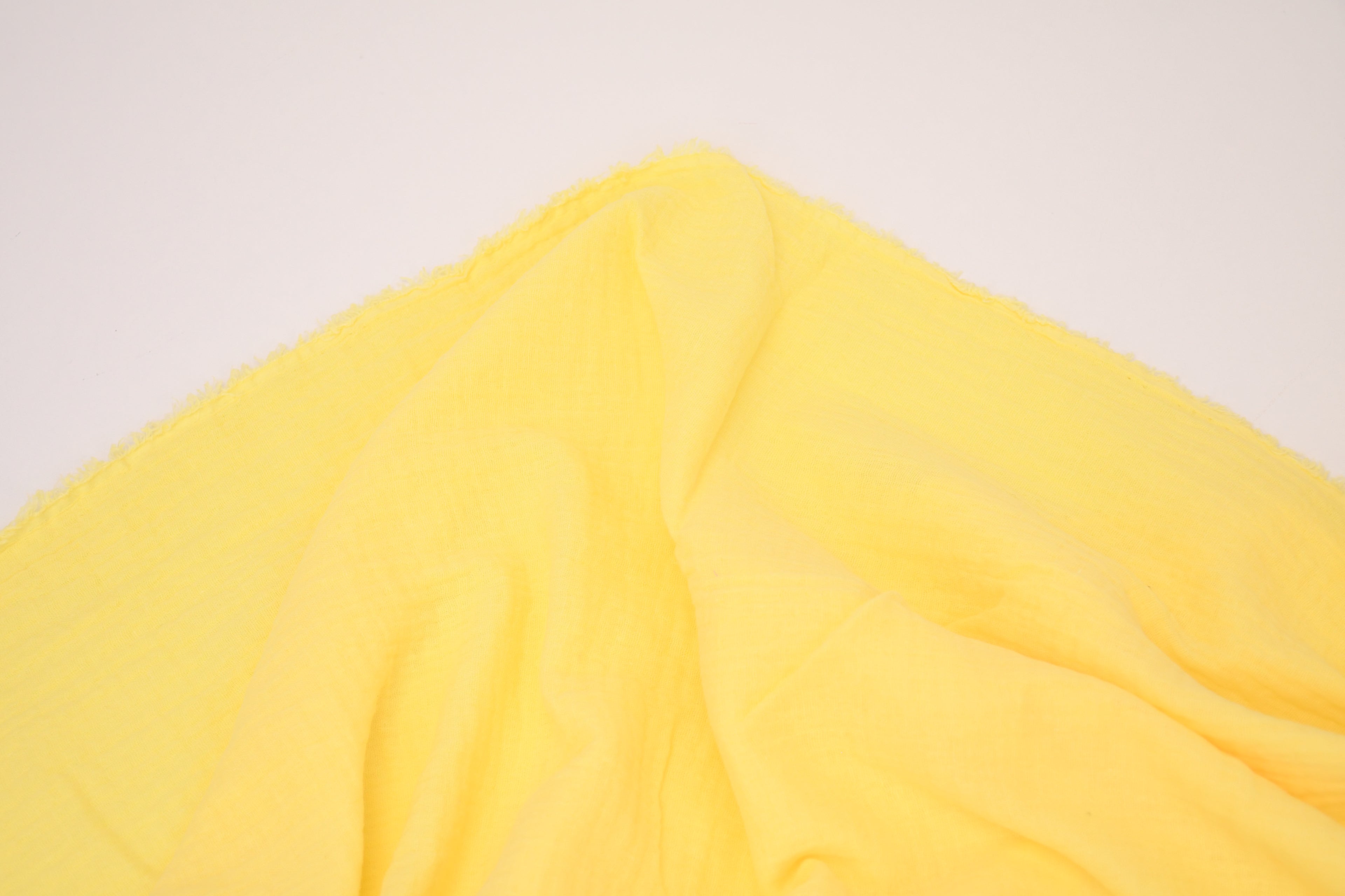 100% Cotton Double Gauze Muslin Fabric - Butter Yellow
