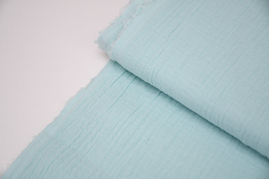 100% Cotton Double Gauze Muslin Fabric -  Aqua