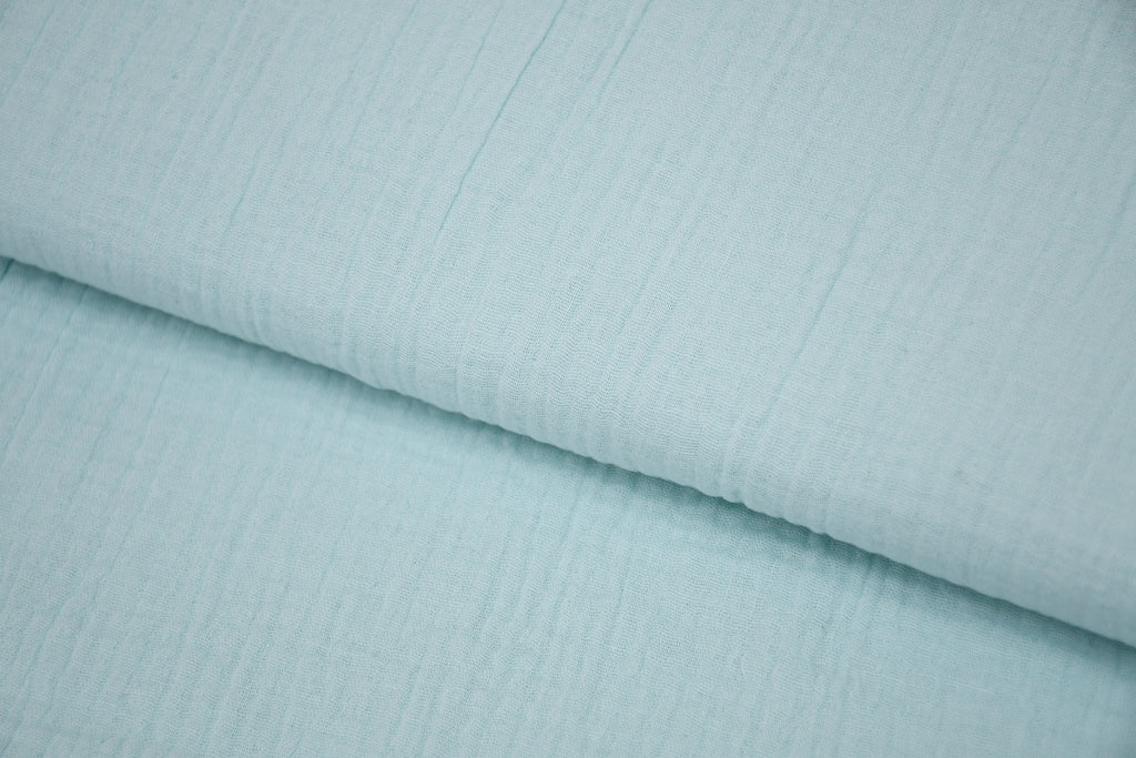 100% Cotton Double Gauze Muslin Fabric -  Aqua