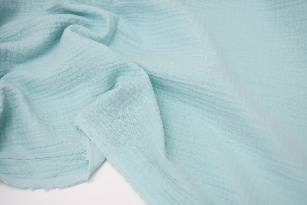 100% Cotton Double Gauze Muslin Fabric -  Aqua