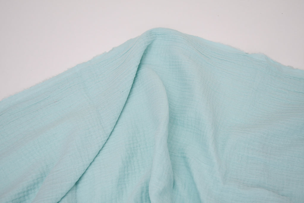 100% Cotton Double Gauze Muslin Fabric -  Aqua