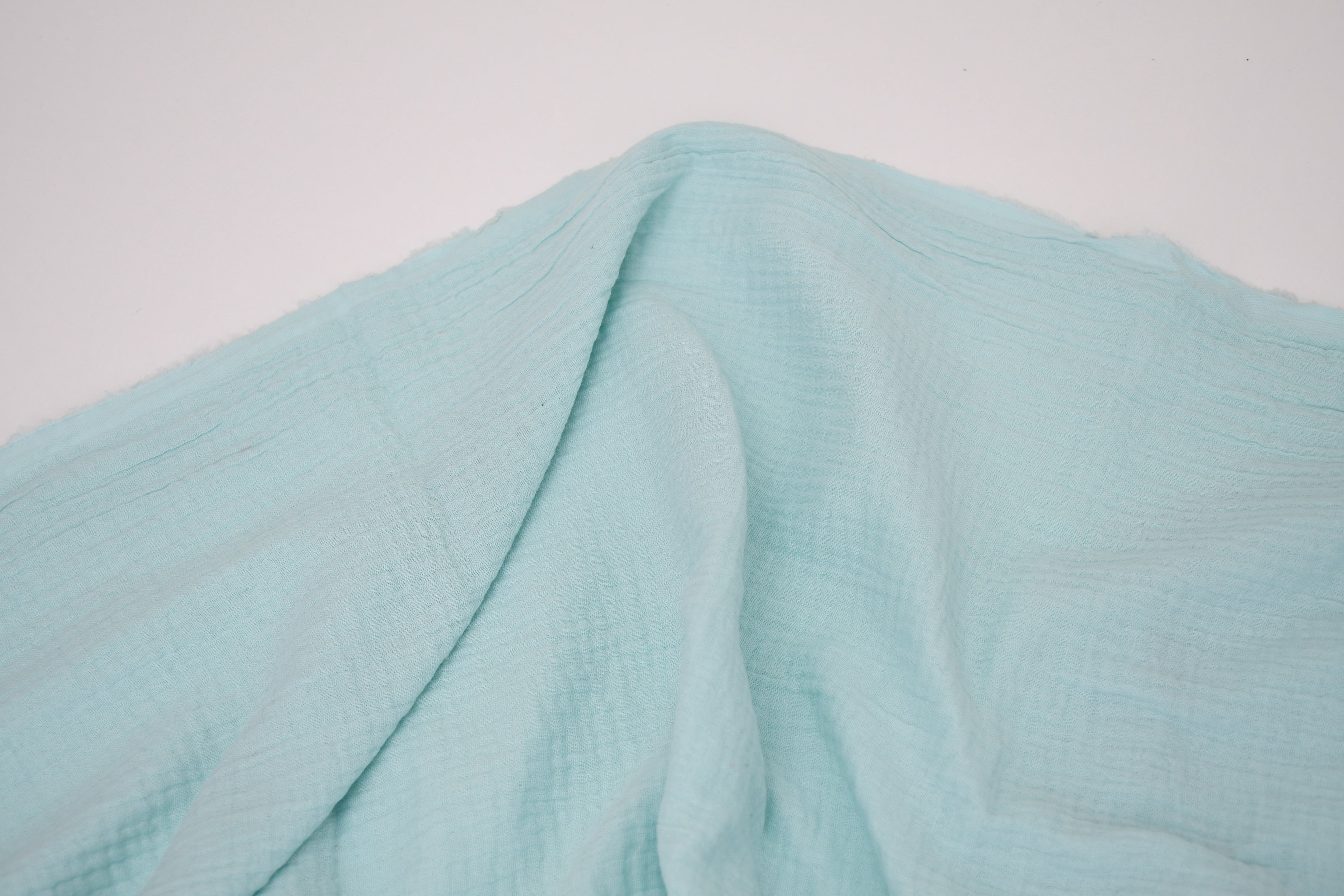 100% Cotton Double Gauze Muslin Fabric -  Aqua