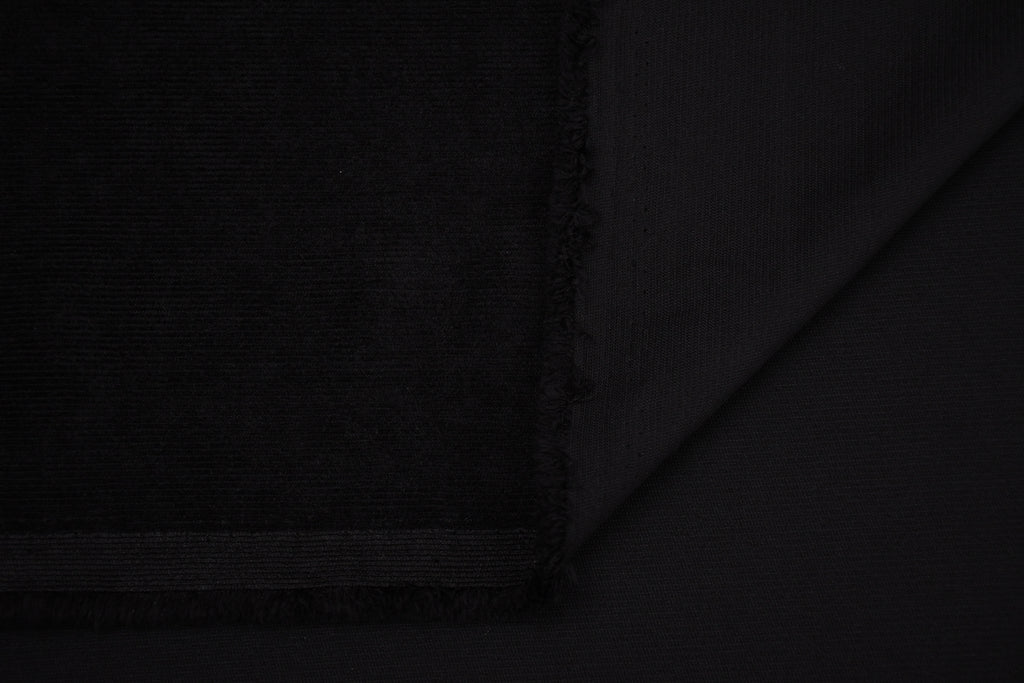 16 Wales Corduroy Light Stretch Fabric - Midnight Black
