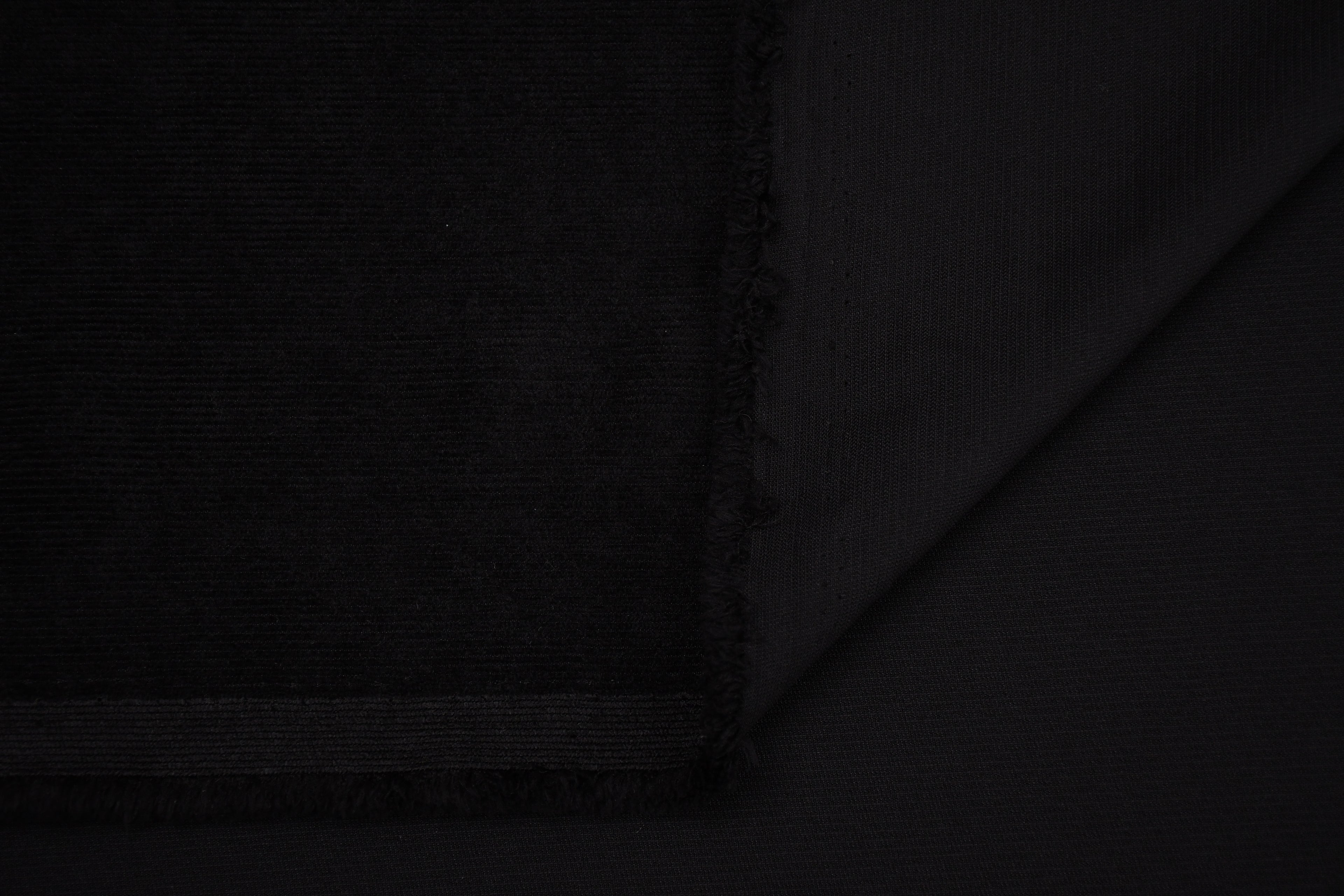 16 Wales Corduroy Light Stretch Fabric - Midnight Black