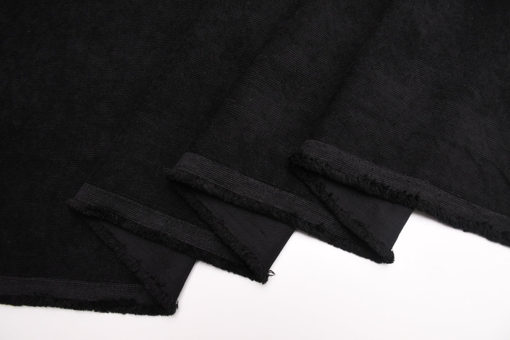16 Wales Corduroy Light Stretch Fabric - Midnight Black