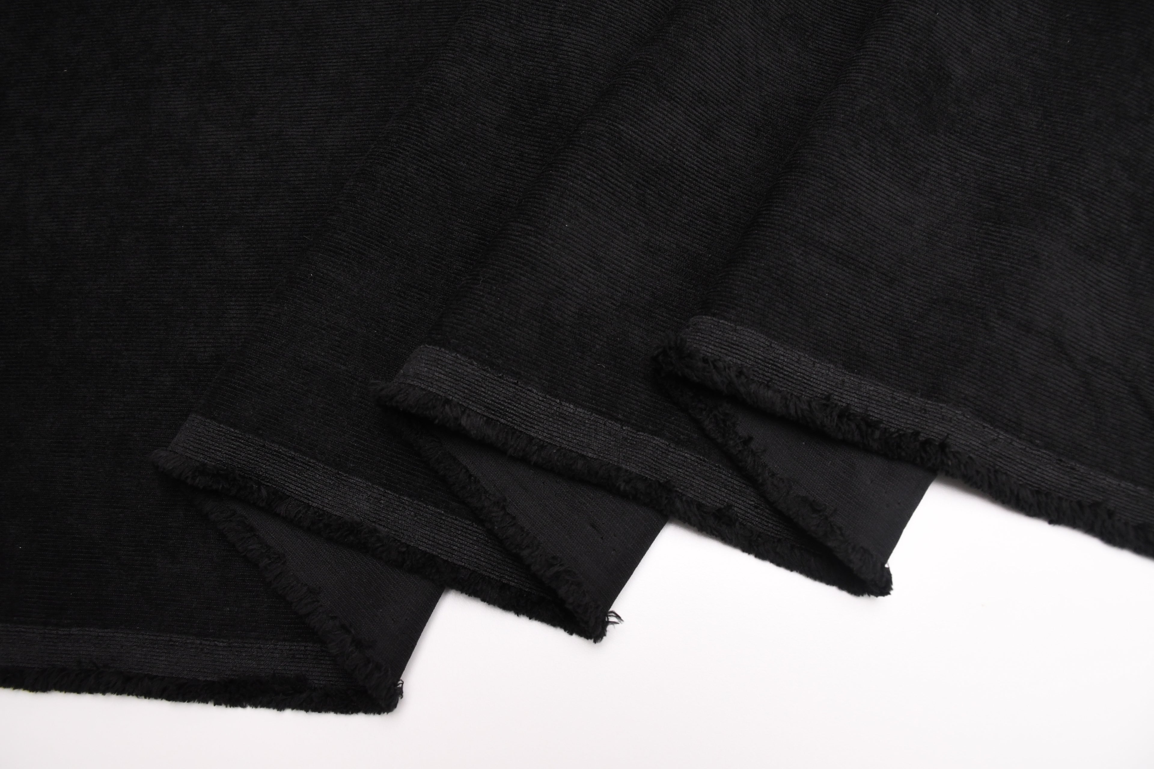 16 Wales Corduroy Light Stretch Fabric - Midnight Black