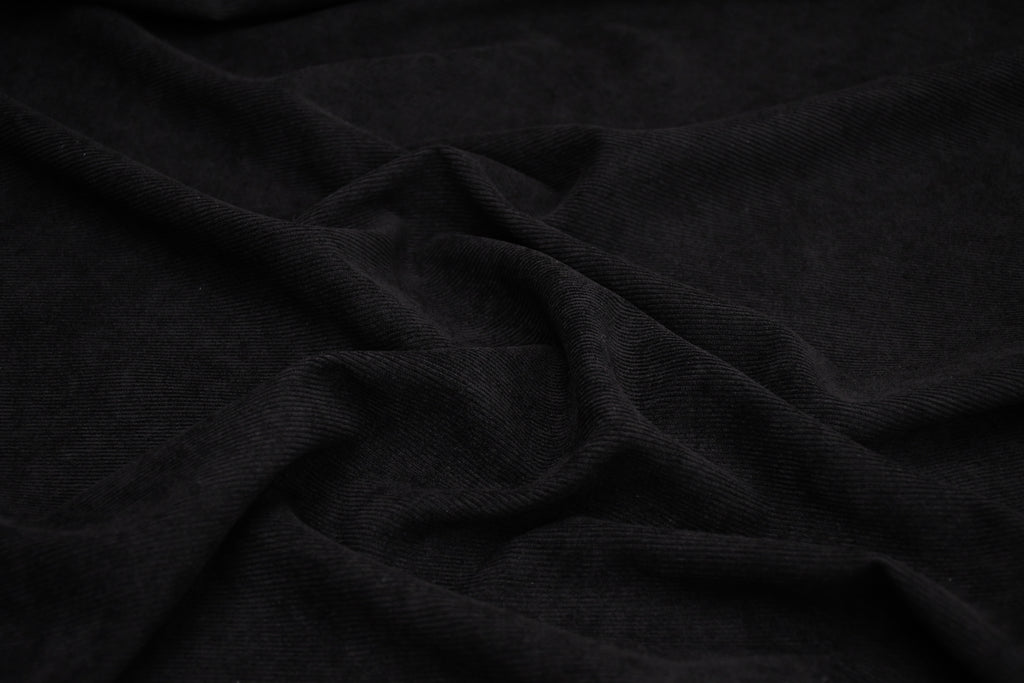 16 Wales Corduroy Light Stretch Fabric - Midnight Black