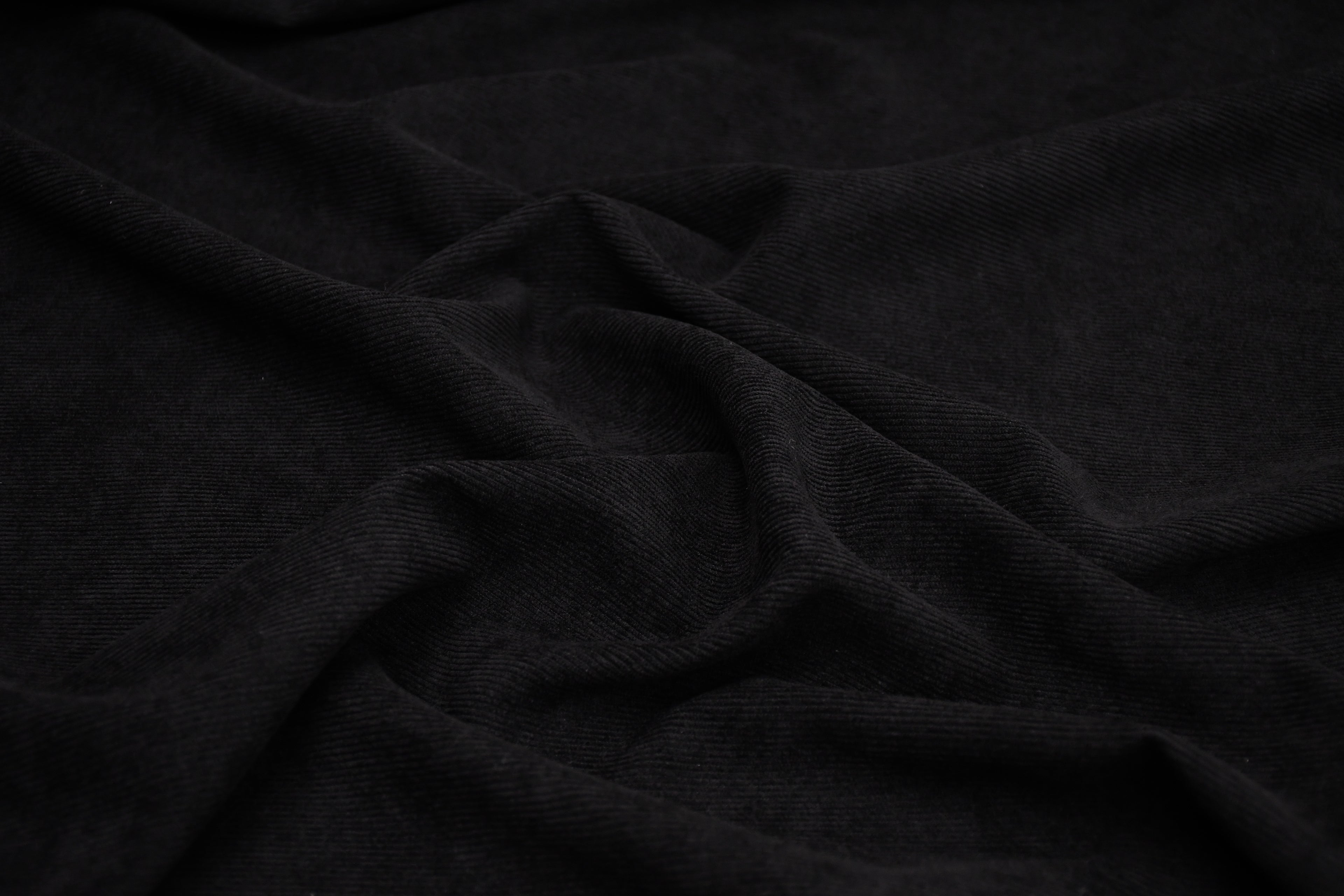 16 Wales Corduroy Light Stretch Fabric - Midnight Black