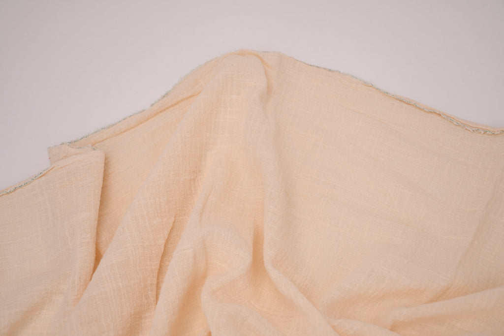 Crinkle Cotton Gauze Fabric - Natural