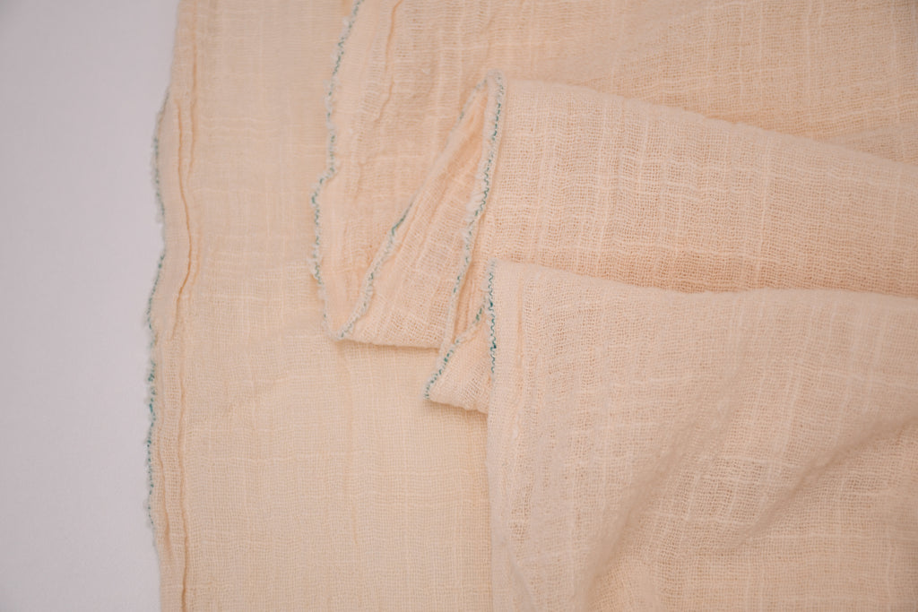 Crinkle Cotton Gauze Fabric - Natural