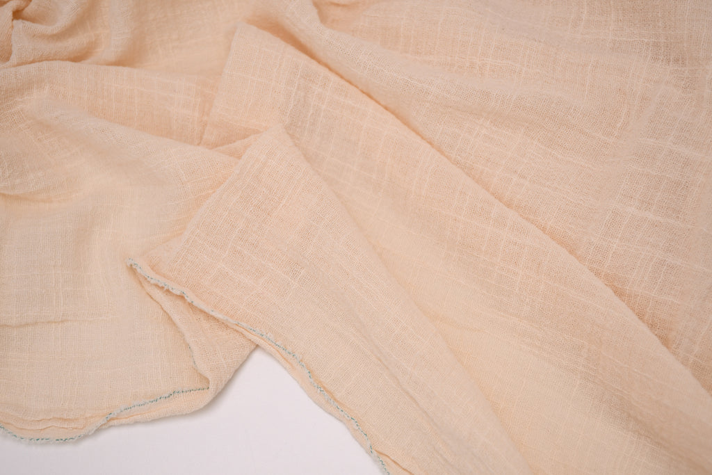 Crinkle Cotton Gauze Fabric - Natural