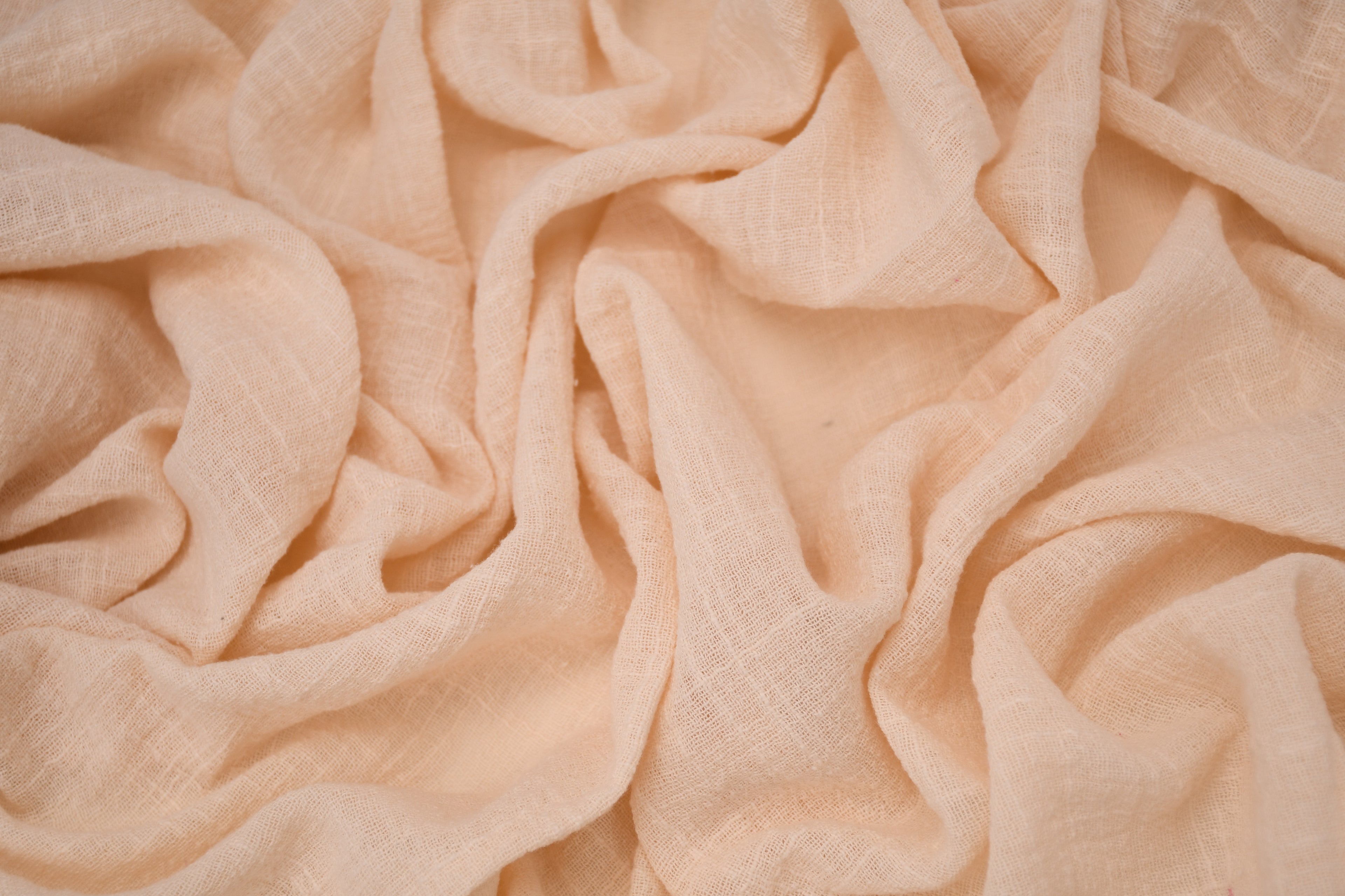 Crinkle Cotton Gauze Fabric - Natural