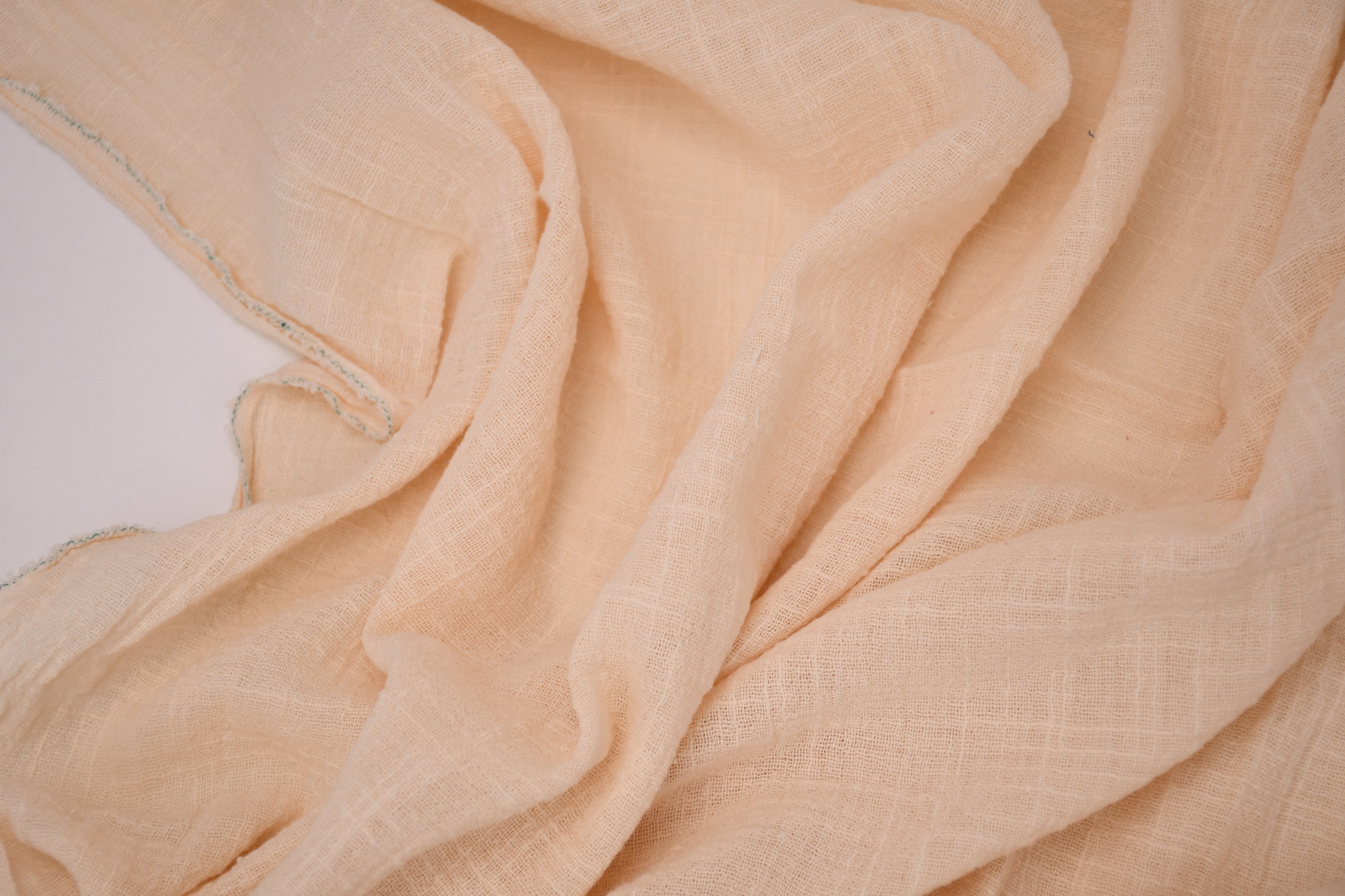 Crinkle Cotton Gauze Fabric - Natural