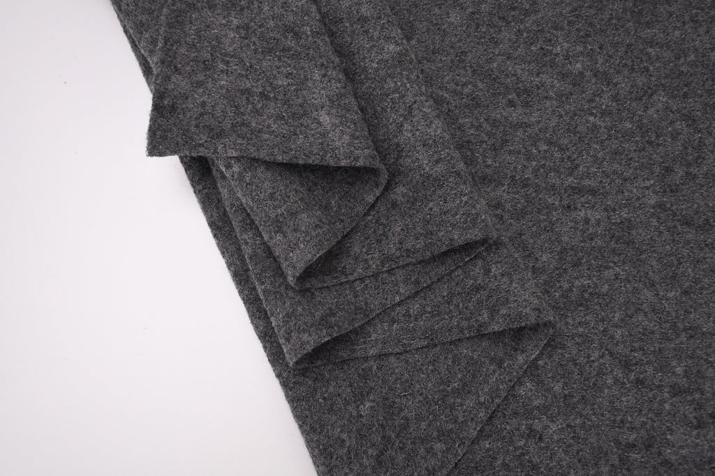 100% Pure Boiled Wool Coating Fabric - Dark Grey