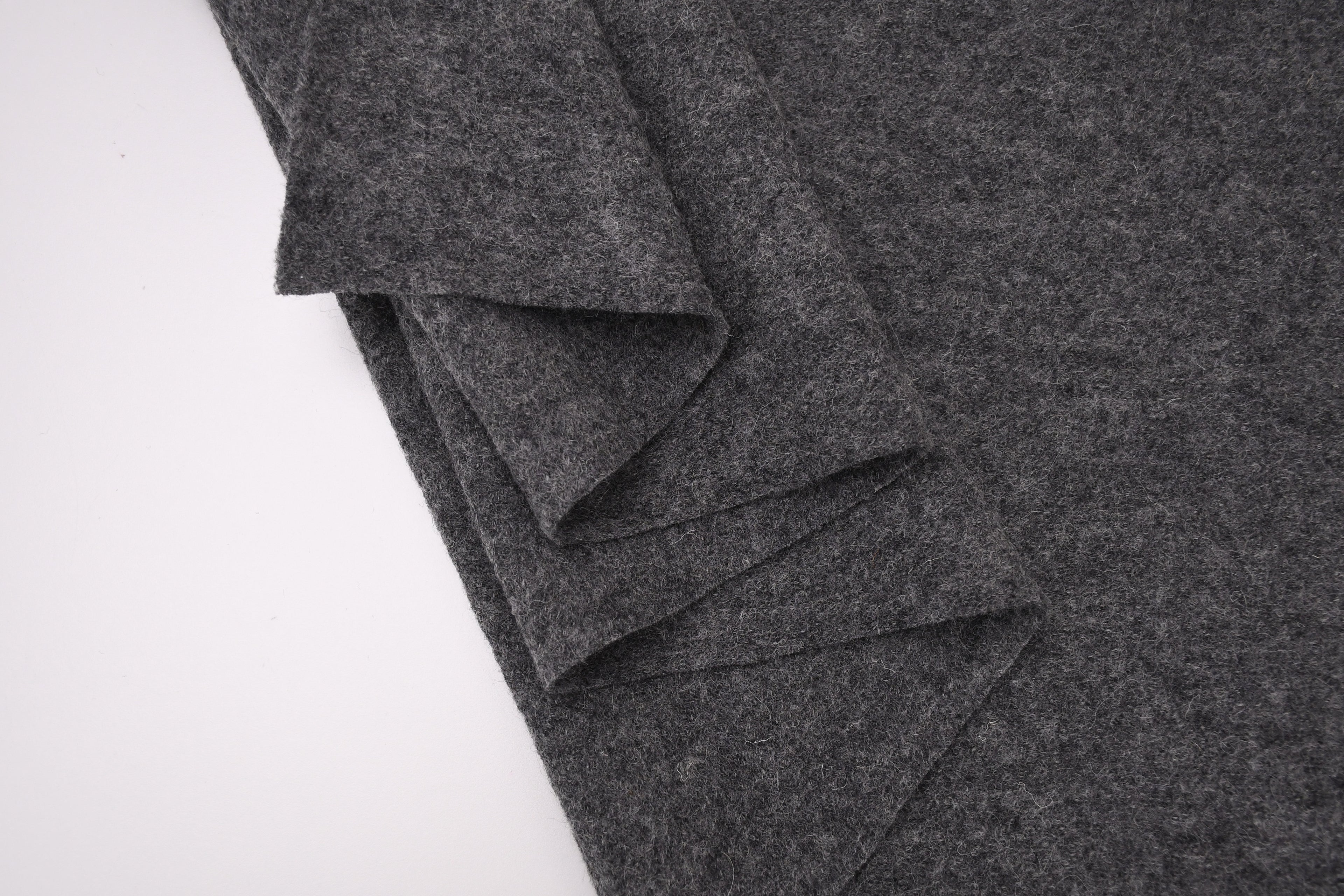 100% Pure Boiled Wool Coating Fabric - Dark Grey