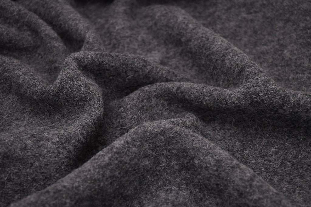 100% Pure Boiled Wool Coating Fabric - Dark Grey