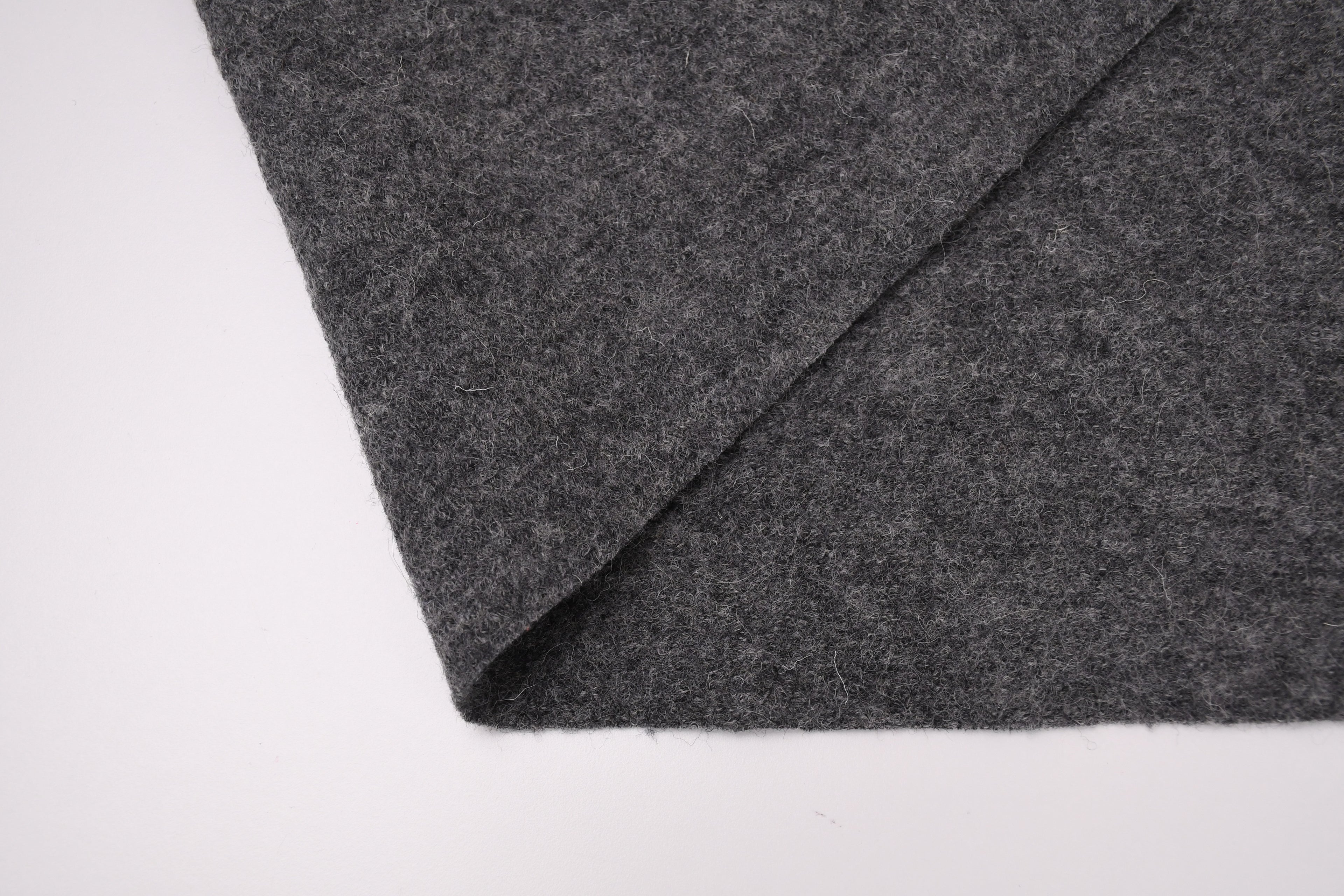 100% Pure Boiled Wool Coating Fabric - Dark Grey