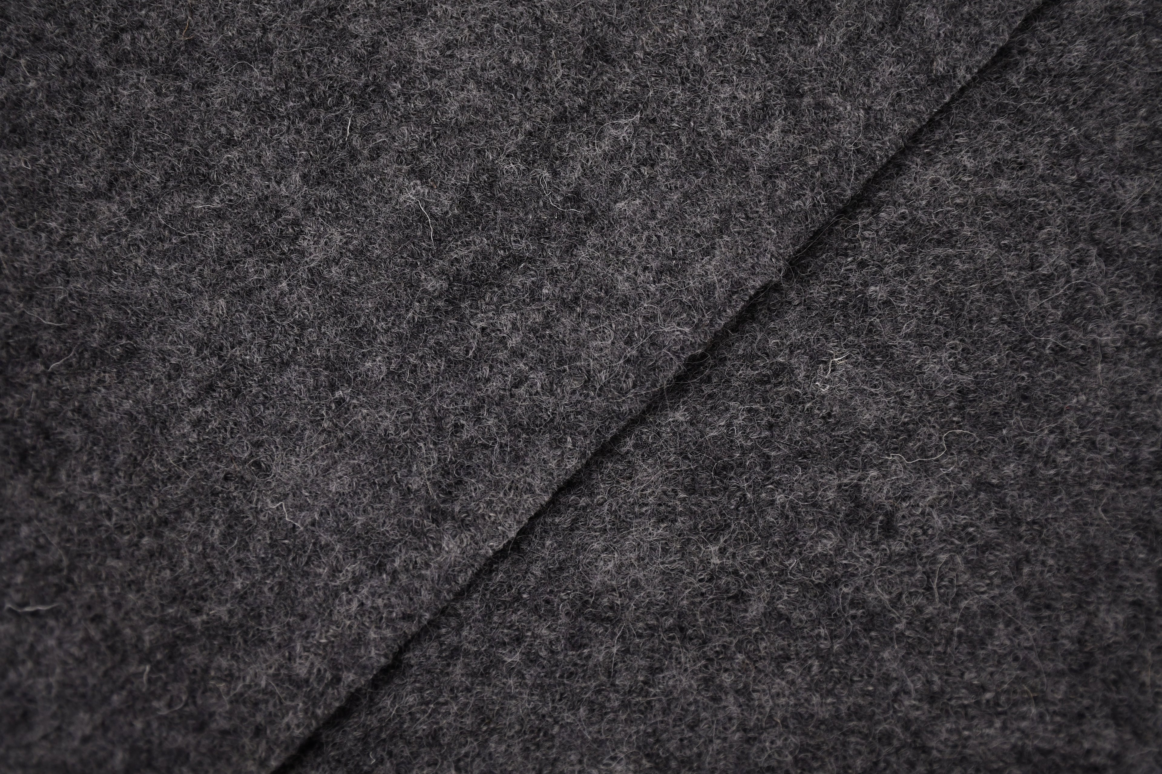100% Pure Boiled Wool Coating Fabric - Dark Grey