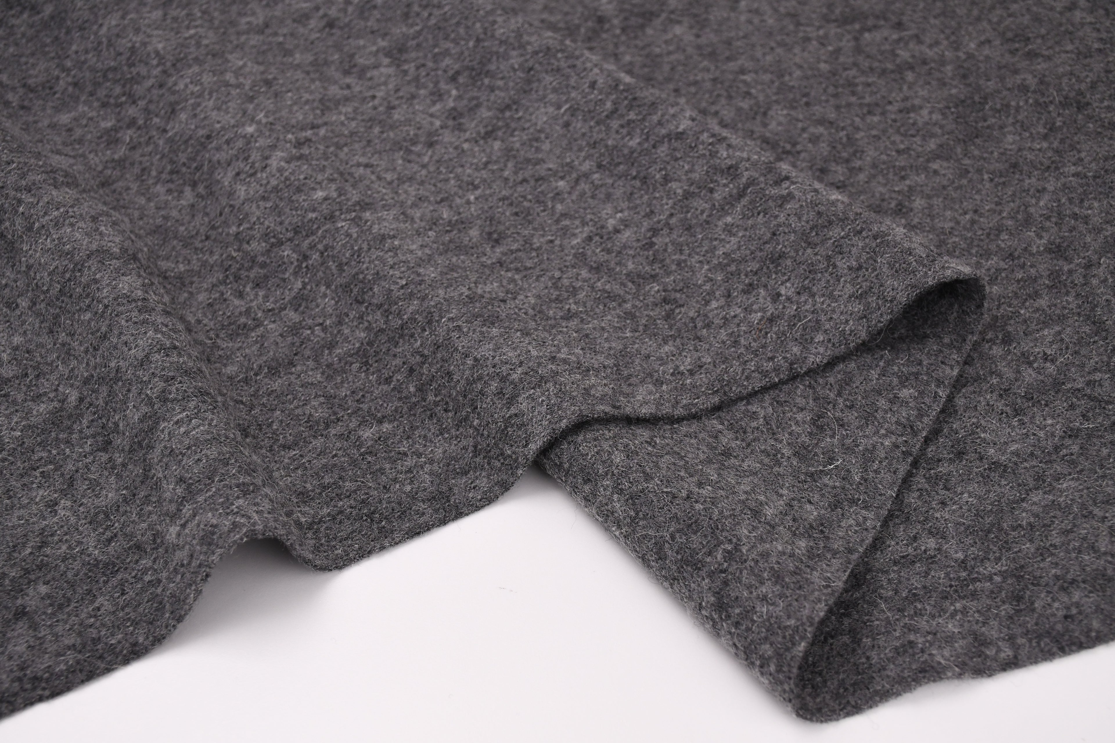 100% Pure Boiled Wool Coating Fabric - Dark Grey