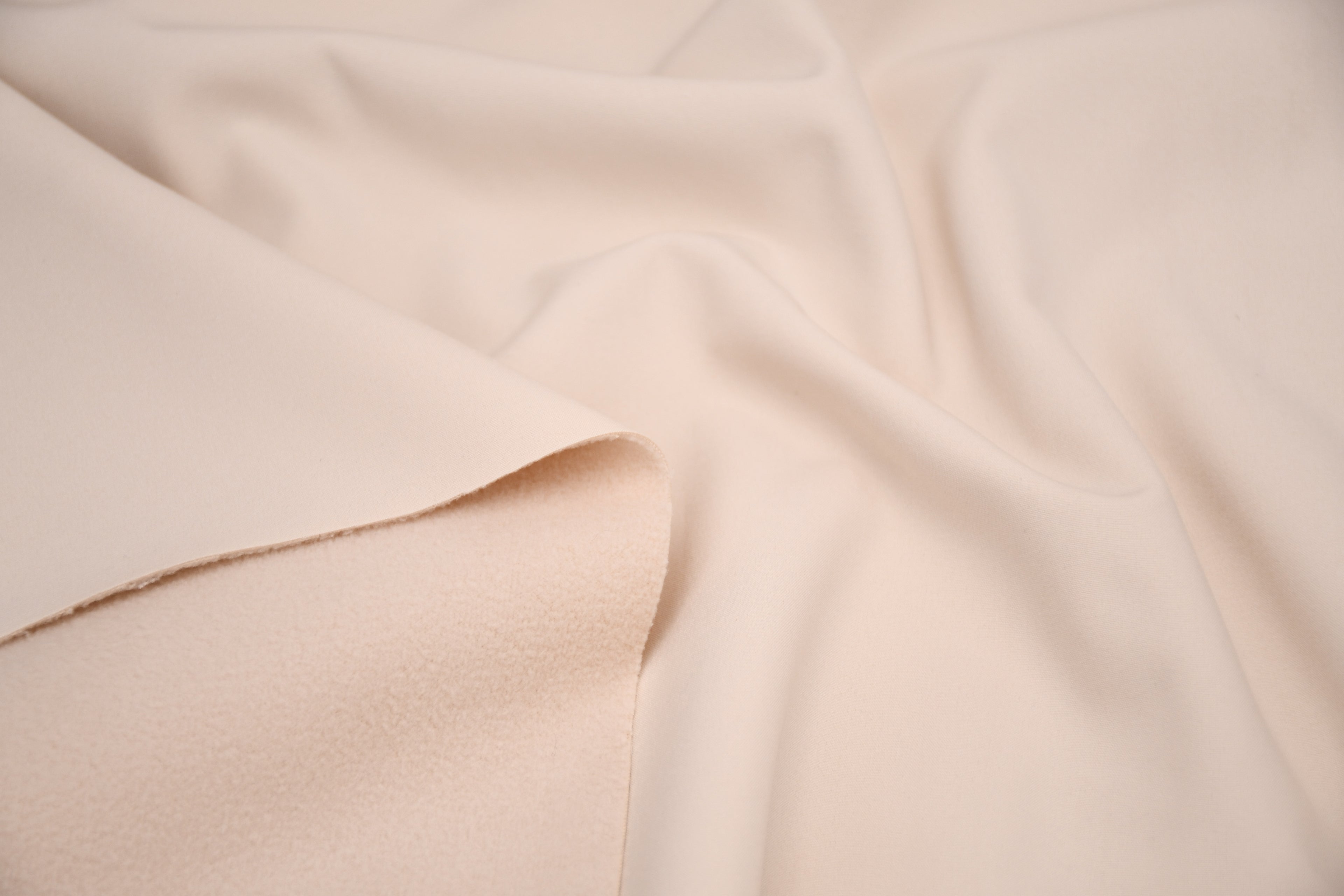 Softshell Fleece Water Repellent Fabric- Vanilla