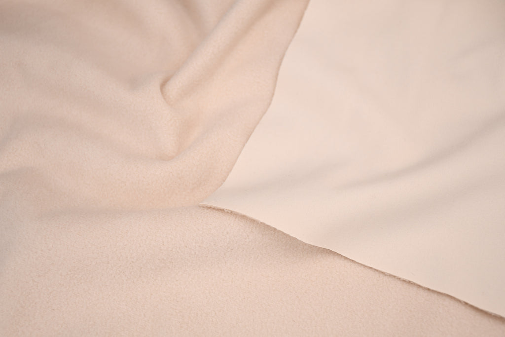 Softshell Fleece Water Repellent Fabric- Vanilla
