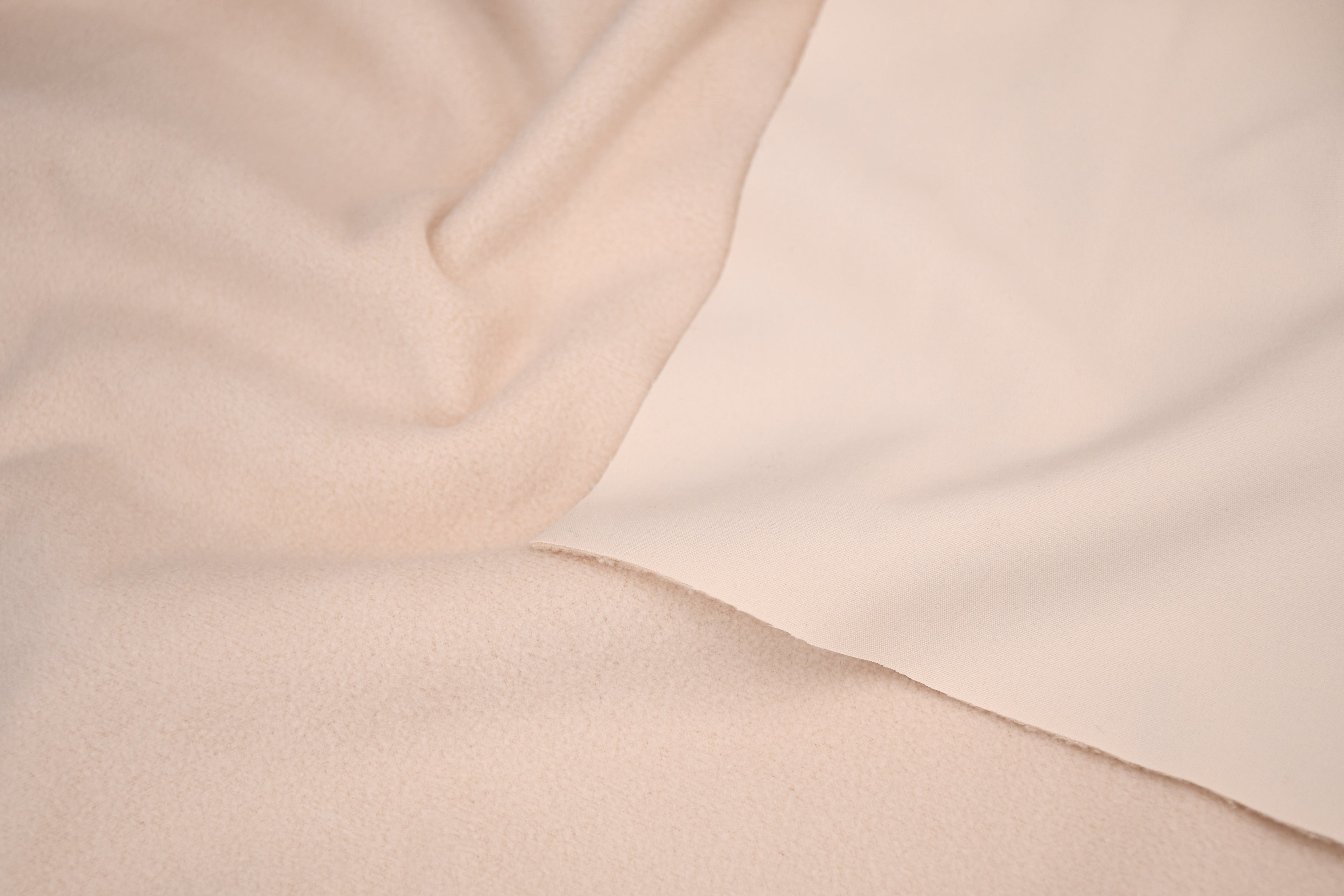Softshell Fleece Water Repellent Fabric- Vanilla