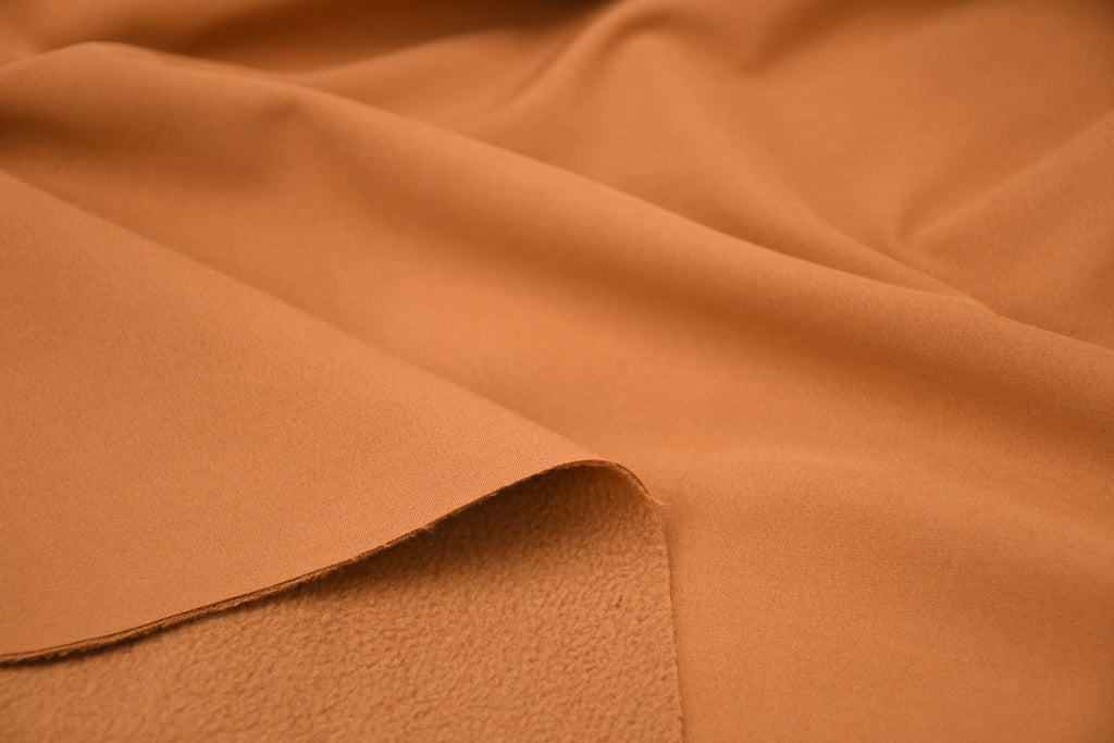 Softshell Fleece Water Repellent Fabric- Caramel