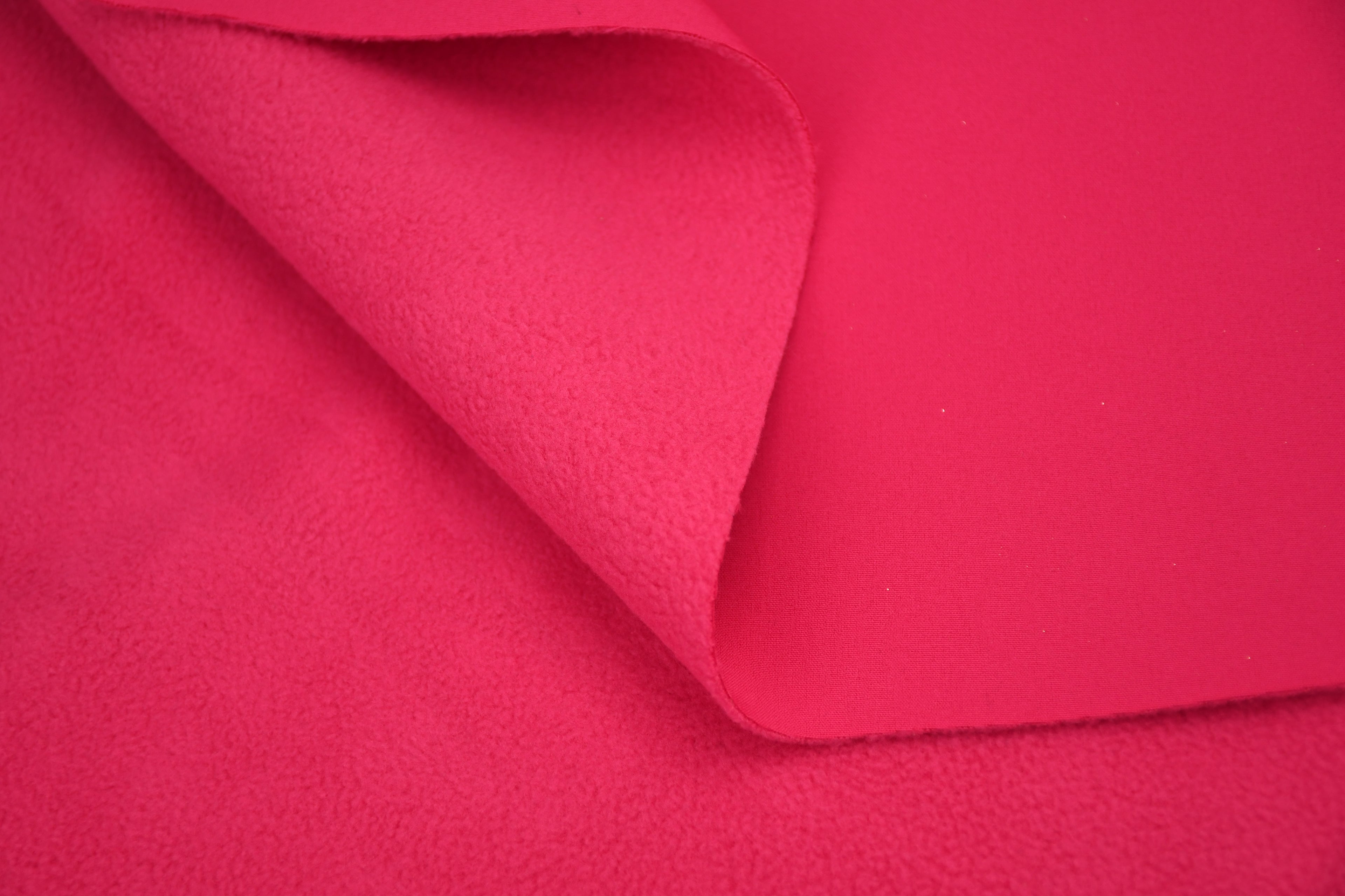 Softshell Fleece Water Repellent Fabric- Electric Pink